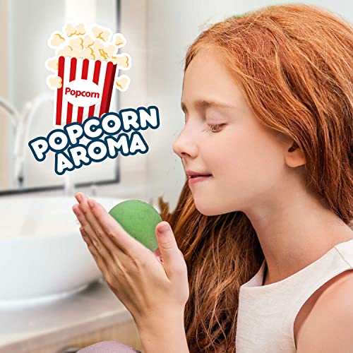 INKEE SURPRISE FOOTBALL | Badekugel mit Überraschung, Kinder badebombe mit Saugnapf Fussball Spielerfigur, Pop Corn Duft, dermatologisch getestet, 1 Stück (1er Pack) - Image 2