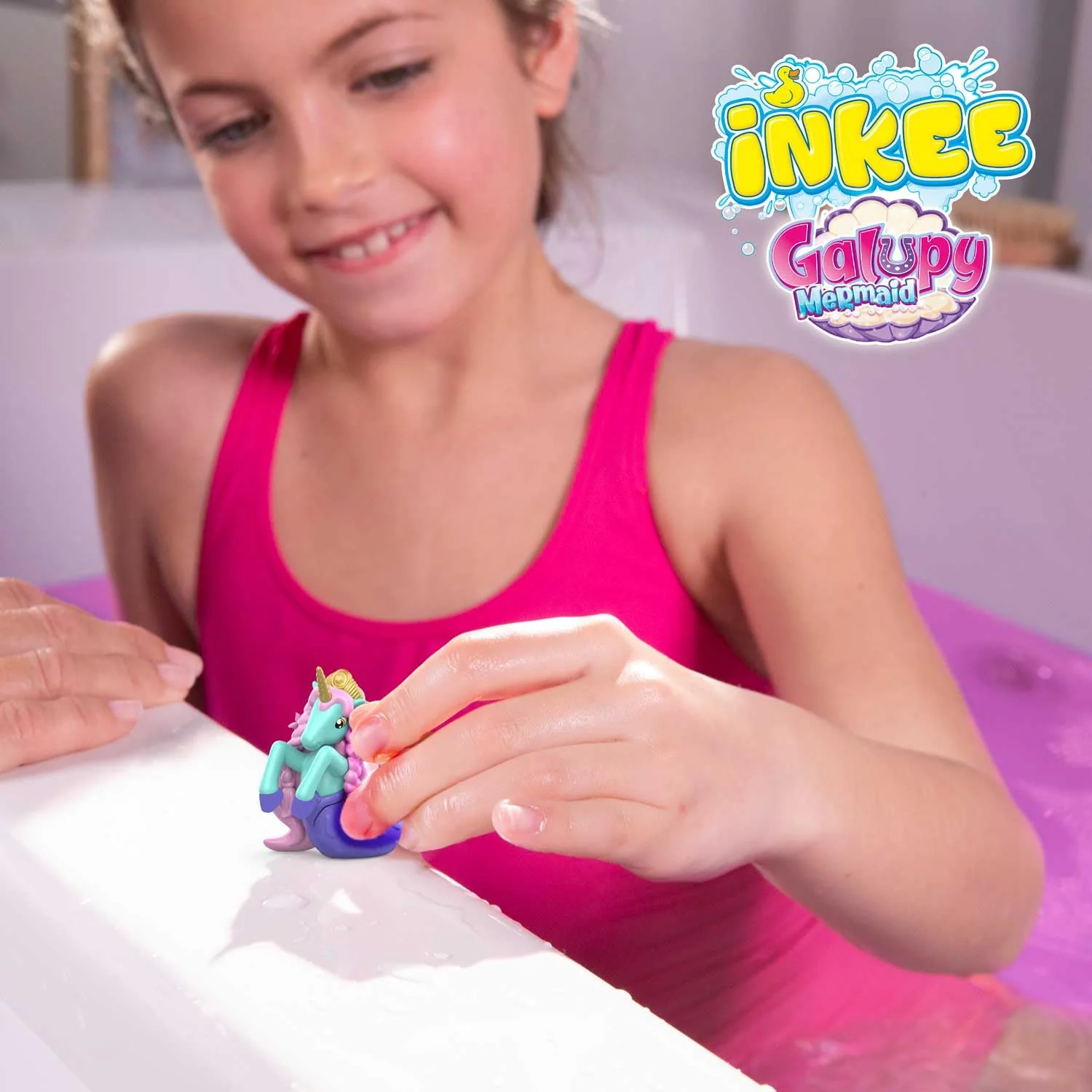 INKEE Surprise GALUPY MERMAID | Einhorn Badebombe mit Überraschung, Kinder Badekugeln in Muschelform mit Meerjungfrau Figuren & Zuckerwatte Aroma - Image 4