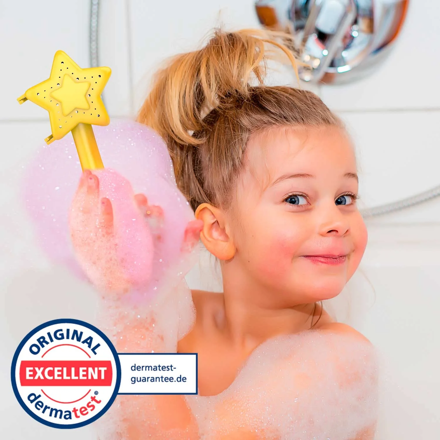 INKEE Wand Star | Stern-Zauberstab mit Kinder Badebomben , Badekugeln mit Badefarben für die Badewanne, Erdbeerduft - Image 4