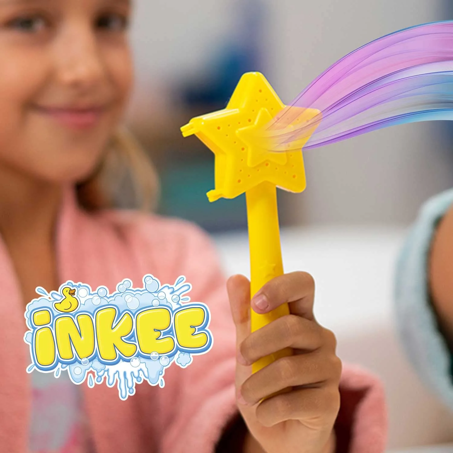 INKEE Wand Star | Stern-Zauberstab mit Kinder Badebomben , Badekugeln mit Badefarben für die Badewanne, Erdbeerduft - Image 6