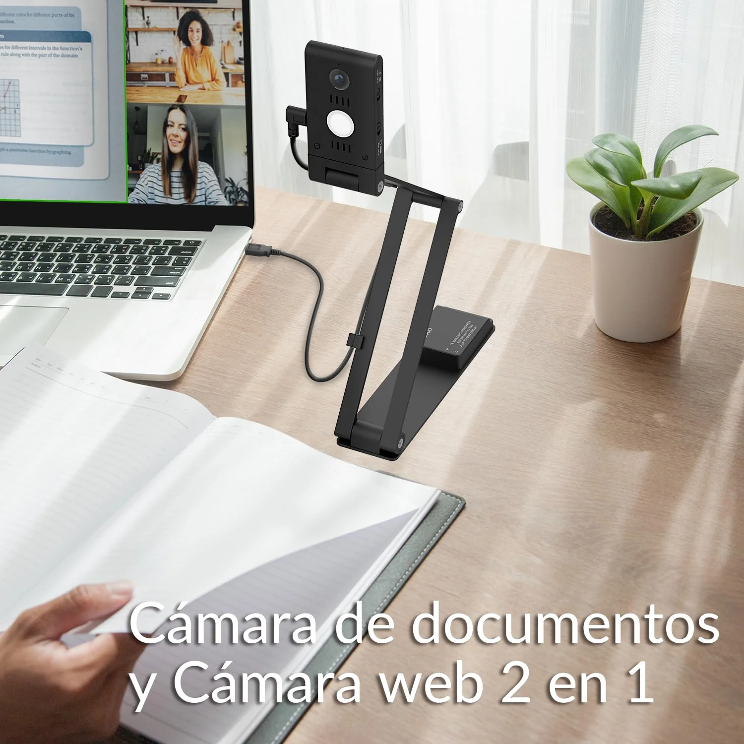 Innex DC500, Tragbare 13MP 4K USB Dokumentenkamera und Webcam, Rauschunterdrückungsmikrofon, Dualer Autofokus, Auto-Flip, Unterstützt Win/Mac/Chromebook, Für Fernunterricht und -lehre