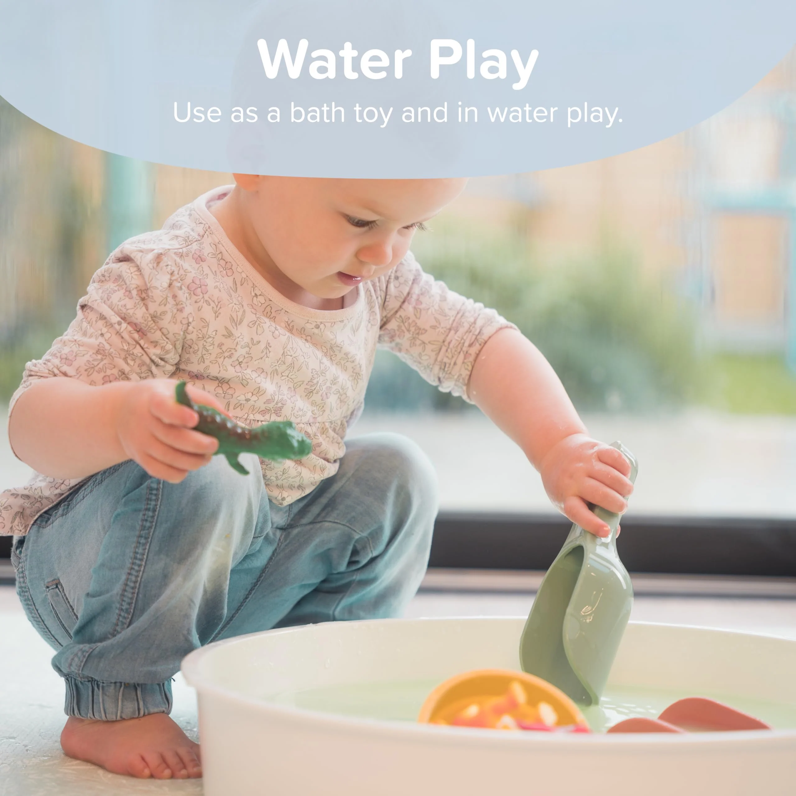 Inspire My Play – 3 x stapelbare Silikonschaufeln – Perfektes Zubehör für Sensory Play Tray – Zubehör für Tuff Tray – Spielzeug für Frühentwicklung – Montessori Lernspielzeug – Grün - Image 4