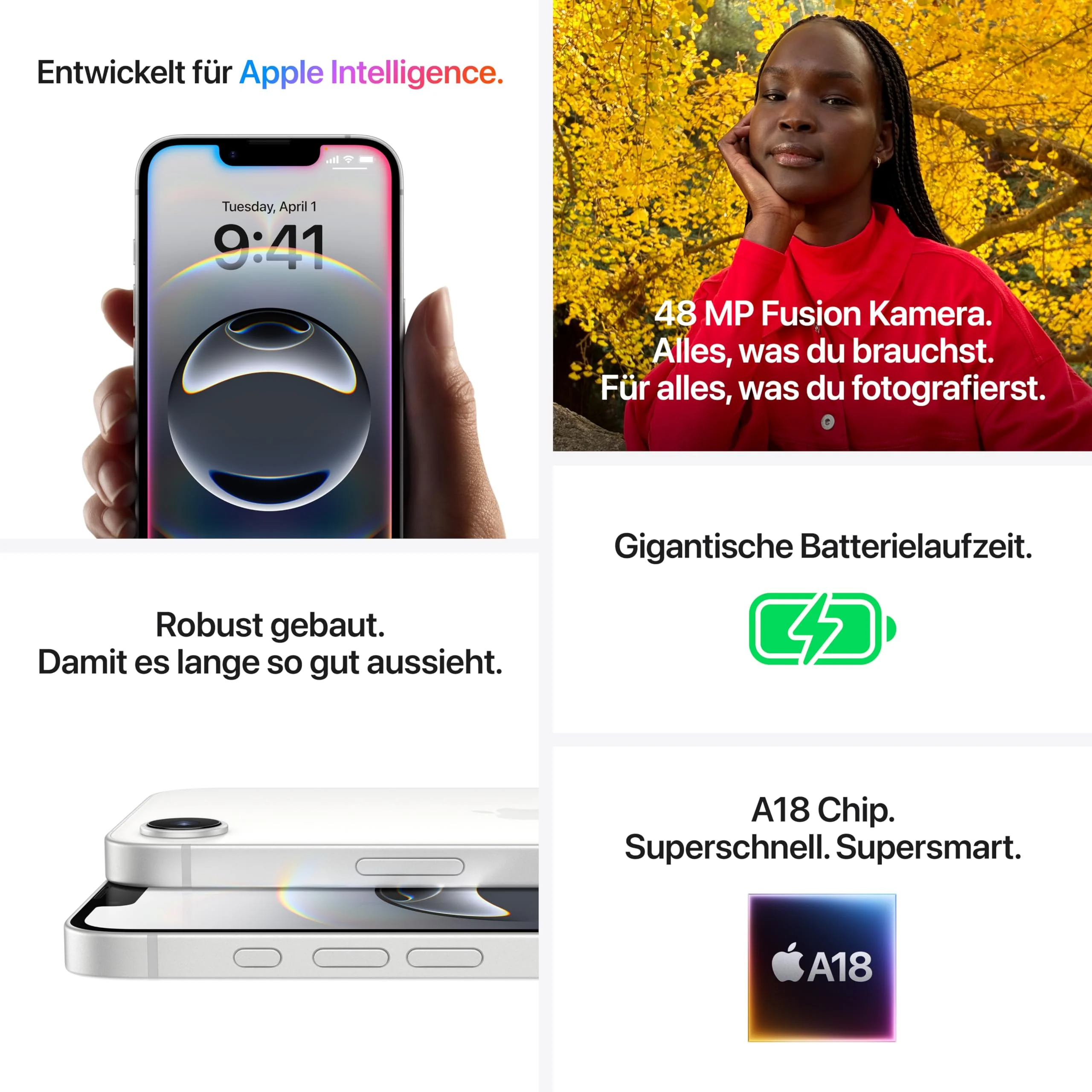 iPhone 16e 512 GB: Entwickelt für Apple Intelligence, A18 Chip, Gigantische Batterielaufzeit, 48 MP Fusion Kamera, 6,1" Super Retina XDR Display, Schwarz - Image 3