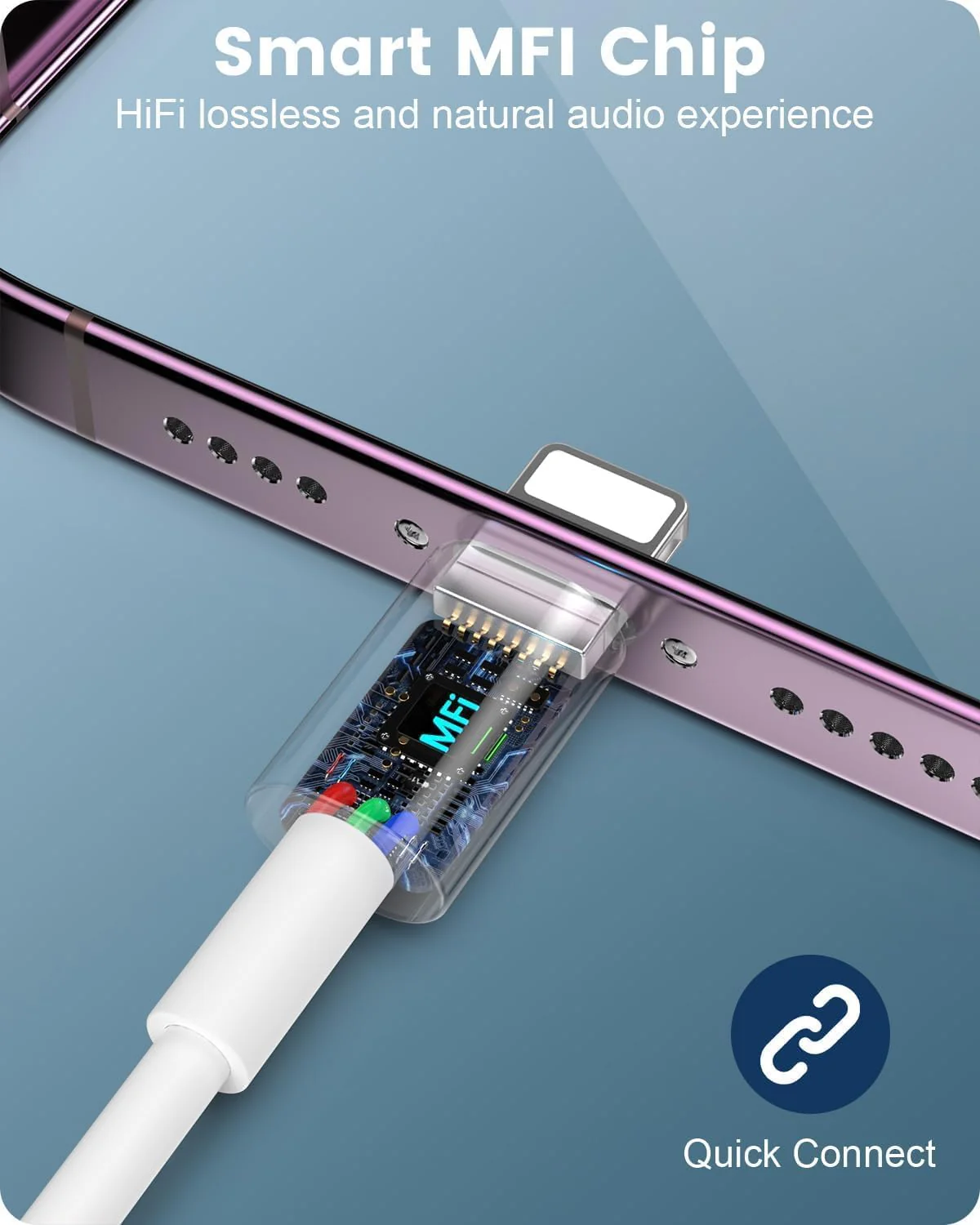 iPhone Kopfhörer mit Kabel [MFi zertifiziert]iPhone Kabel Kopfhörer/HiFi Stereo Ohrhörer mit Lightning (eingebautes Mikrofon und Lautstärkeregler) mit iPhone 14/13/12/11/SE/X/7 Unterstützt alle iOS - Image 3