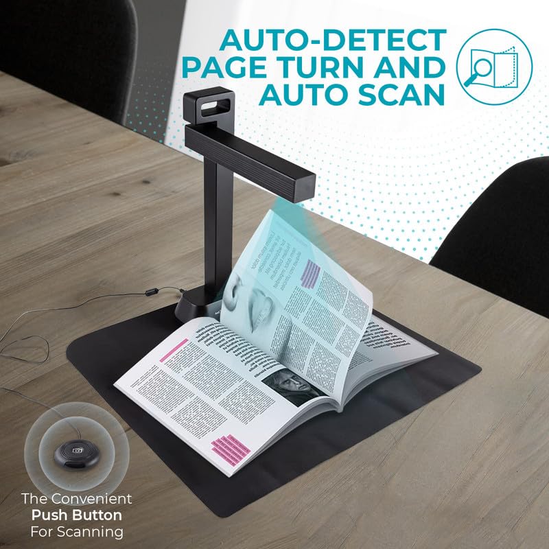IRIScan Desk Pro. Buchscanner LED, OCR Dokumentenscanner 21MP Kamera Visualizer -v6PRO: PDF-Editor, tragbarer Scanner, Buchscanner, AI-Flachlegung-Auto-Scan-Finger-Verstecken, a3 Scanner WinMac - Image 7