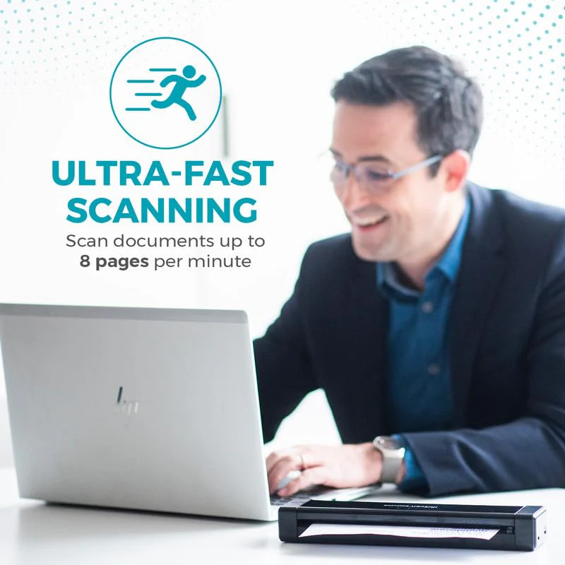 IRIScan Executive Mobile Scanner-dokumentenscanner A4 8PPM Duplex Scanner - v4: PDF-Editor, USB-betrieben, PDF-Scanner,OCR, Scan zu Word, PDF, XLS, Visitenkarten zu Outlook,Foto Scanner, Win - Image 3