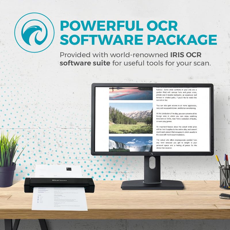 IRIScan Executive Mobile Scanner-dokumentenscanner A4 8PPM Duplex Scanner - v4: PDF-Editor, USB-betrieben, PDF-Scanner,OCR, Scan zu Word, PDF, XLS, Visitenkarten zu Outlook,Foto Scanner, Win - Image 4