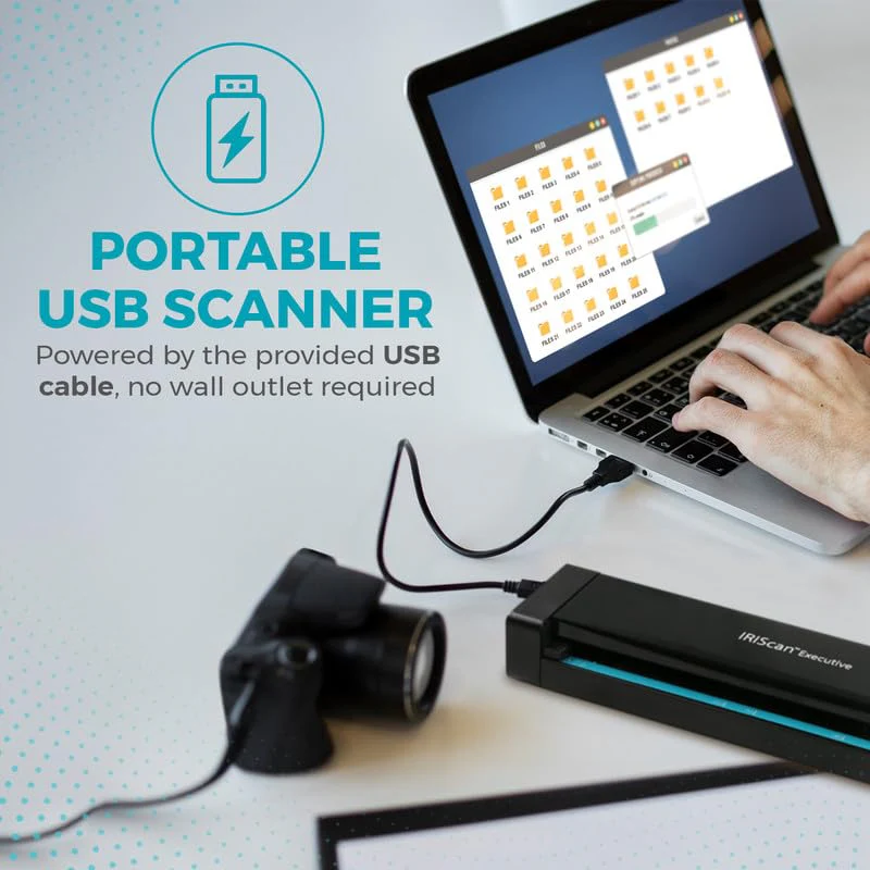 IRIScan Executive Mobile Scanner-dokumentenscanner A4 8PPM Duplex Scanner - v4: PDF-Editor, USB-betrieben, PDF-Scanner,OCR, Scan zu Word, PDF, XLS, Visitenkarten zu Outlook,Foto Scanner, Win - Image 5