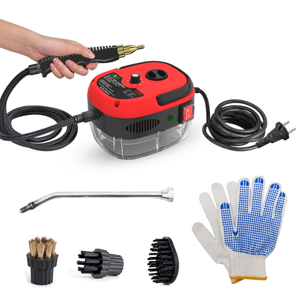 Irishom Dampfreiniger Handgerät,Hochdruck Dampfreiniger 3 BAR, 2500W,1000ml Wassertank,100 Grad,6 Geschwindigkeiten einstellbar,Mit 3 Arten von Bürstenköpfen,Küchenutensilien, Fliesen(rot) - Image 9