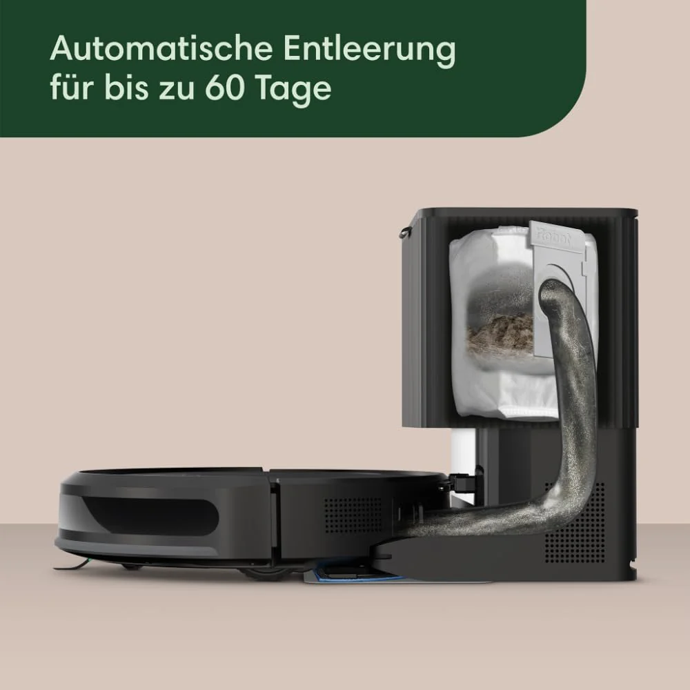 iRobot Roomba Combo Essential Saug- und Wischroboter (Y0110), leistungsstarkes Saugen und Wischen, 3 Saugstufen, Spot-Cleaning, steuerbar über App, Tasten oder Sprache, Scharwz - Image 5