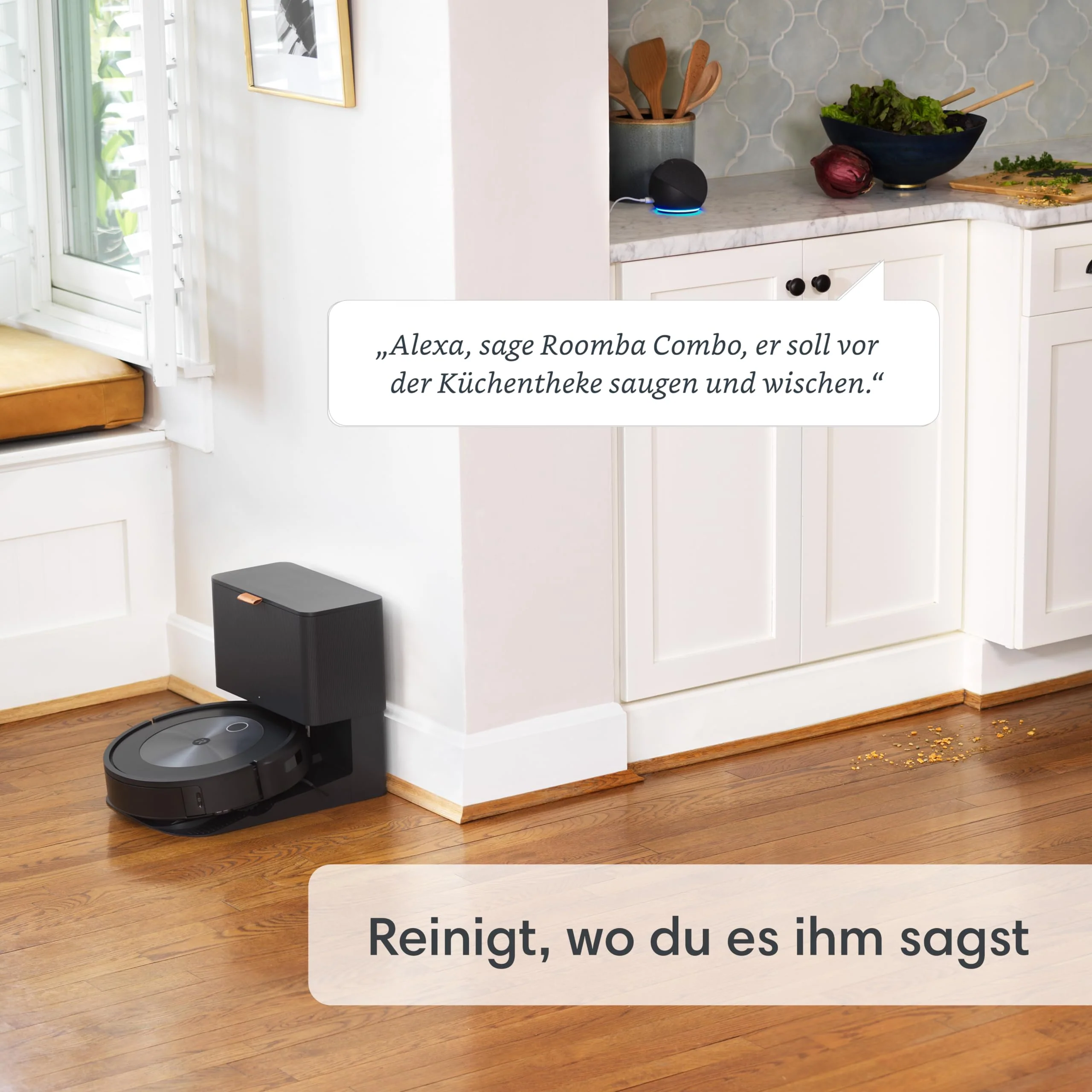 iRobot Roomba Combo j5+ (j5576) Saug- und Wischroboter, autom. Absaugstation, Kartierung, PrecisionVision Navigation, 4-Stufen-Reinigung, Objekterkennung und -vermeidung, Sprachassistentenkompatibel - Image 2