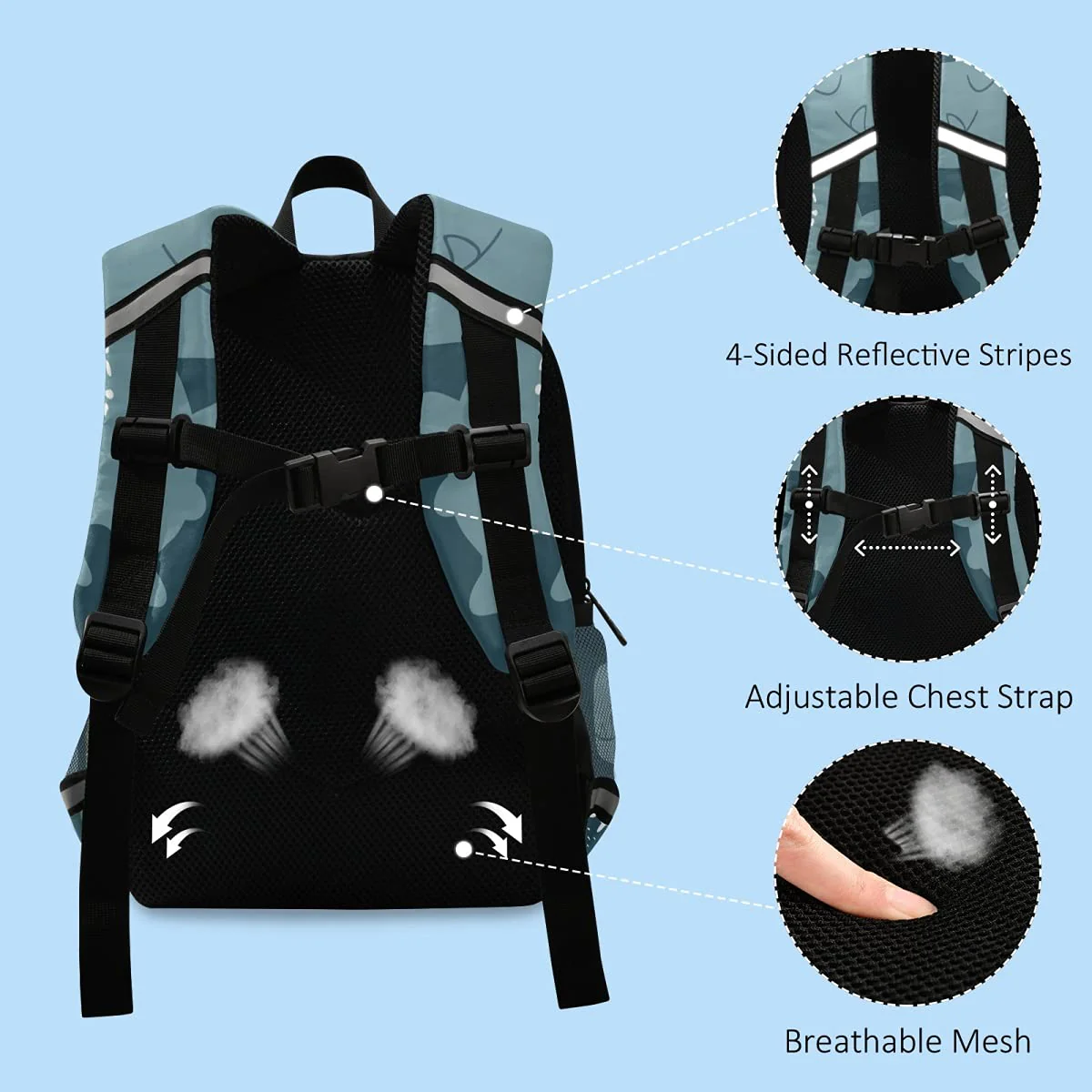 ISAOA Kleinkind-Rucksack mit Zügeln für Jungen, niedlicher Dinosaurier, brüllendes Tier, Kinderrucksack, Kindertagesstätte, Vorschule, Kindergarten - Image 5