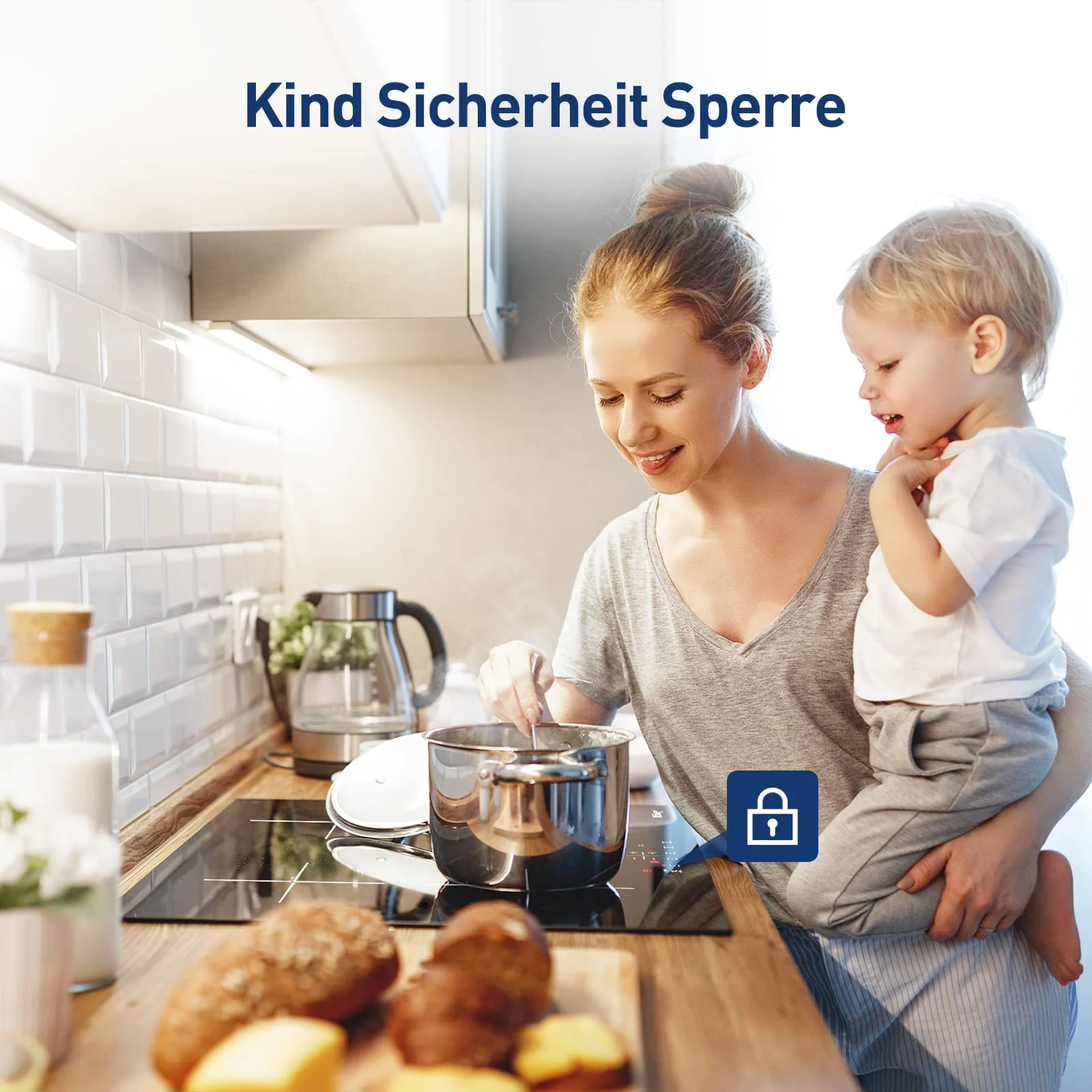 IsEasy 4 Zonen Einbau Induktionskochfeld mit 9 Leistungsstufen &1-99Min Timer, Boost-Funktion, Induktionskochplatte, Induktion Herdplatte mit 4 Platten, 60cm, 6800W, Schwarz - Image 9