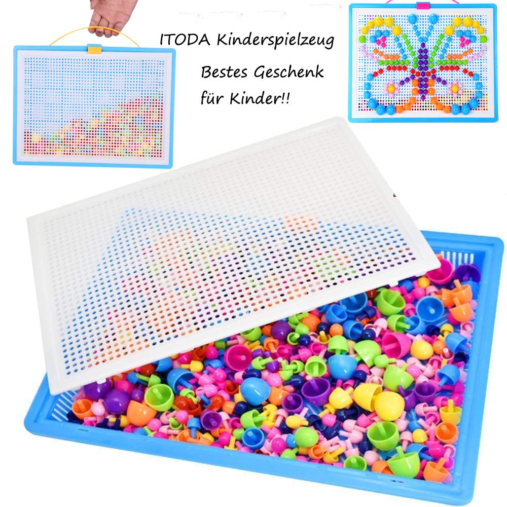 ITODA Mosaik Steckspielzeug Lernspielzeug Kinderspielzeug Kreatives Spielzeug Jungen Mädchen Mosaik Steckbausteine 295/592/888 Teile Bausteine Kinder Lernspielzeug für Geschenk 295 Teile - Image 5