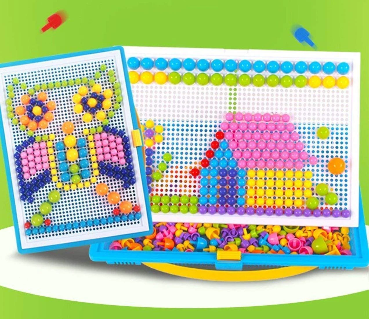 ITODA Mosaik Steckspielzeug Lernspielzeug Kinderspielzeug Kreatives Spielzeug Jungen Mädchen Mosaik Steckbausteine 295/592/888 Teile Bausteine Kinder Lernspielzeug für Geschenk 295 Teile - Image 6