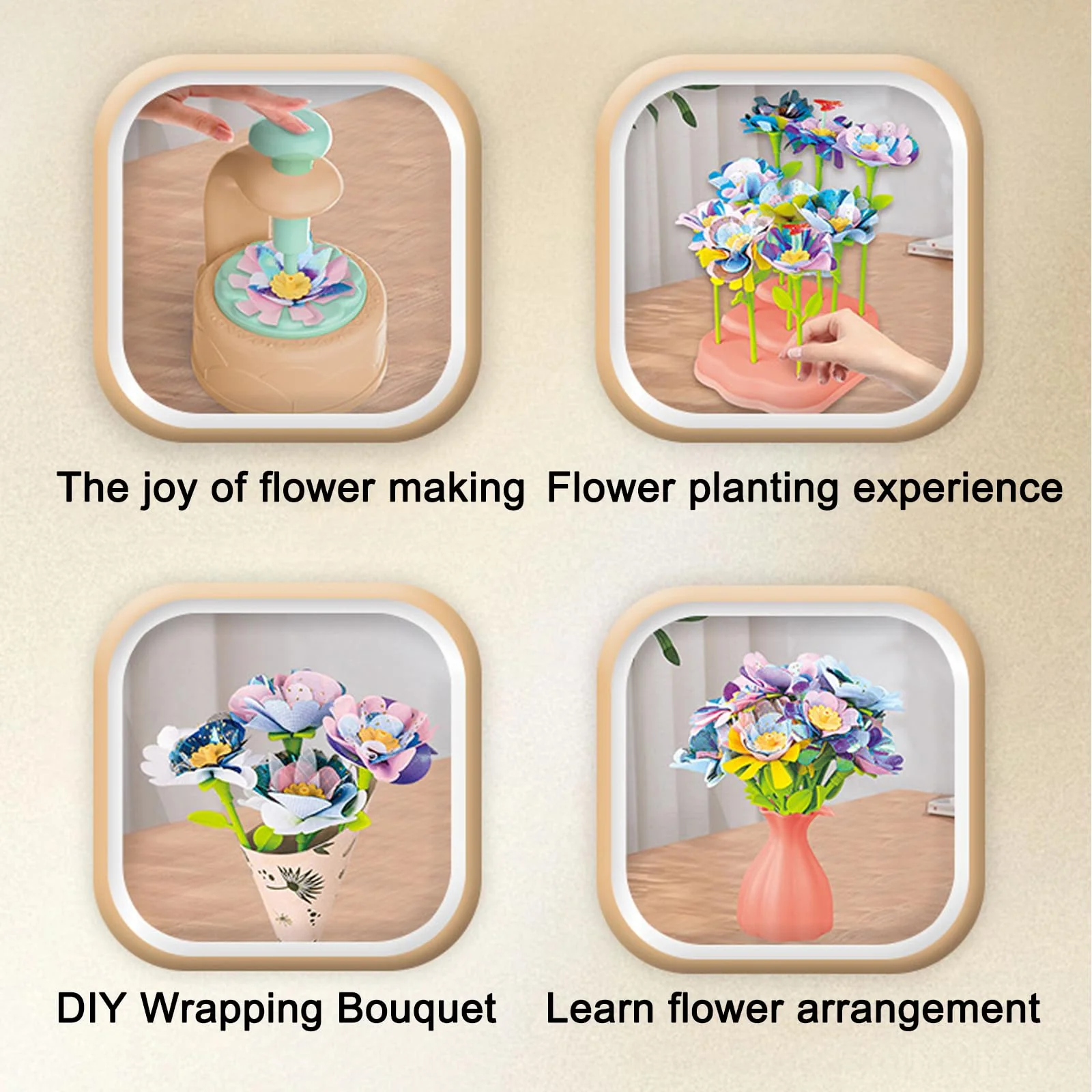 IZDUDO Blumen Basteln Spielzeug, DIY Stoff Blumenstrauß Bastelsets für Kinder, Bauen Sie Ihren Blumenstrauß, Kunst & Handwerk für 4 5 6 7 8 Jahre alte, Kreativ Pädagogisches Geschenkidee#5 - Image 4