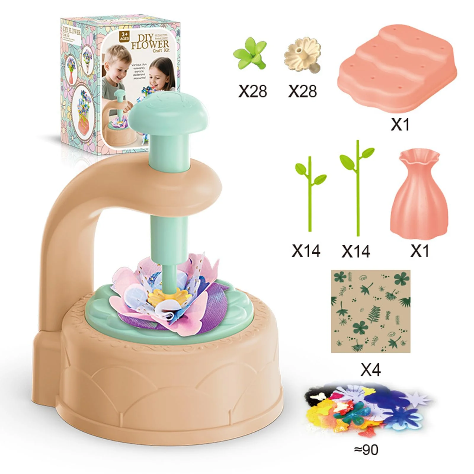 IZDUDO Blumen Basteln Spielzeug, DIY Stoff Blumenstrauß Bastelsets für Kinder, Bauen Sie Ihren Blumenstrauß, Kunst & Handwerk für 4 5 6 7 8 Jahre alte, Kreativ Pädagogisches Geschenkidee#5 - Image 6