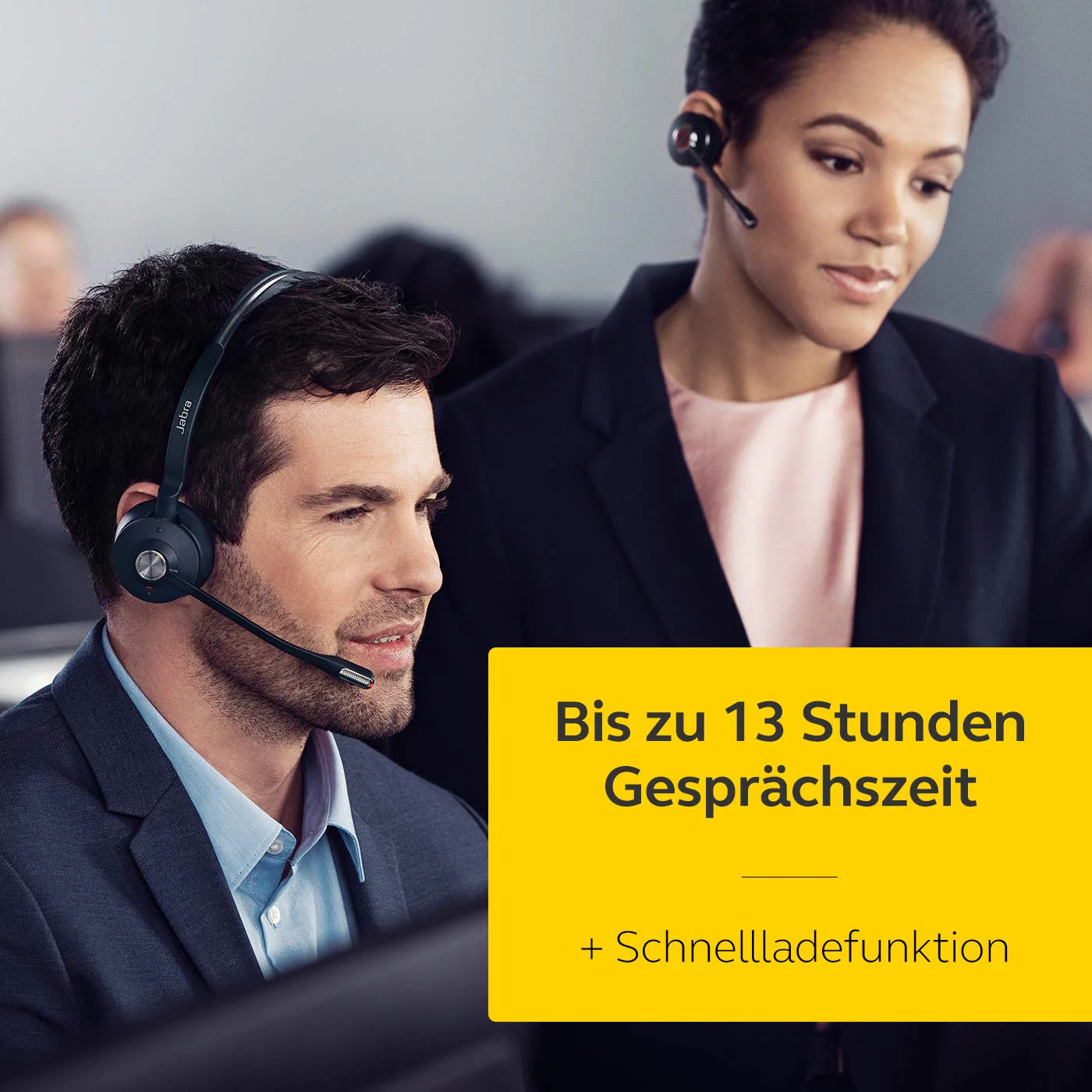 Jabra Engage 75 On-Ear Dect Stereo Headset - Skype for Business zertifizierter drahtloser Kopfhörer mit Noise-Cancelling für Tischtelefone und Softphones - schwarz - EU-Version - Image 4