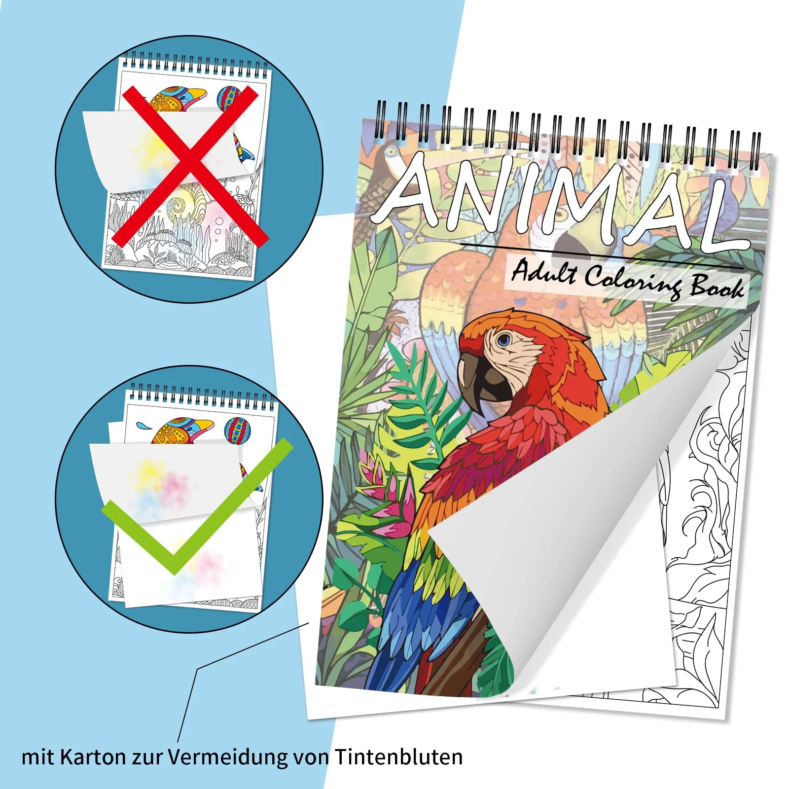 Jadeso Malbuch für Erwachsene, A4 Ausmalbuch für Malbuch Erwachsene, 30 Exquisite Muster, Tier Thema Ausmalbuch für Stress Abbauen und Entspannen - Image 3