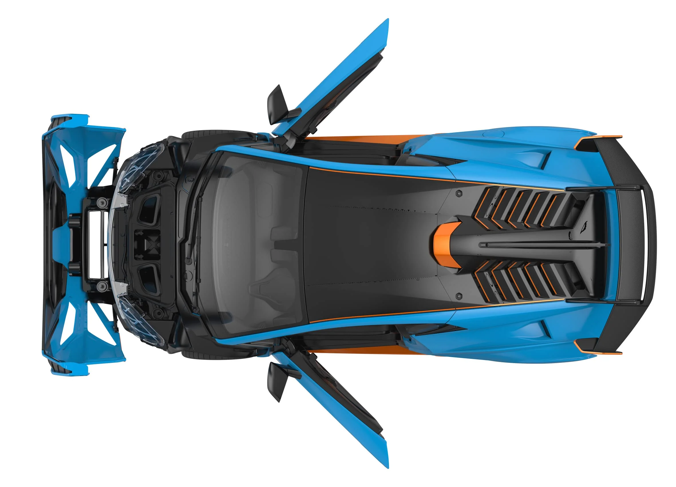 JAMARA Lamborghini Huracán STO 1:14 2,4GHz - offiziell lizenziert, ca 1 Std Fahrzeit, ca. 11 Km/h, perfekt nachgebildete Details, detaillierter Innenraum, LED Licht, 402100, Blau - Image 5