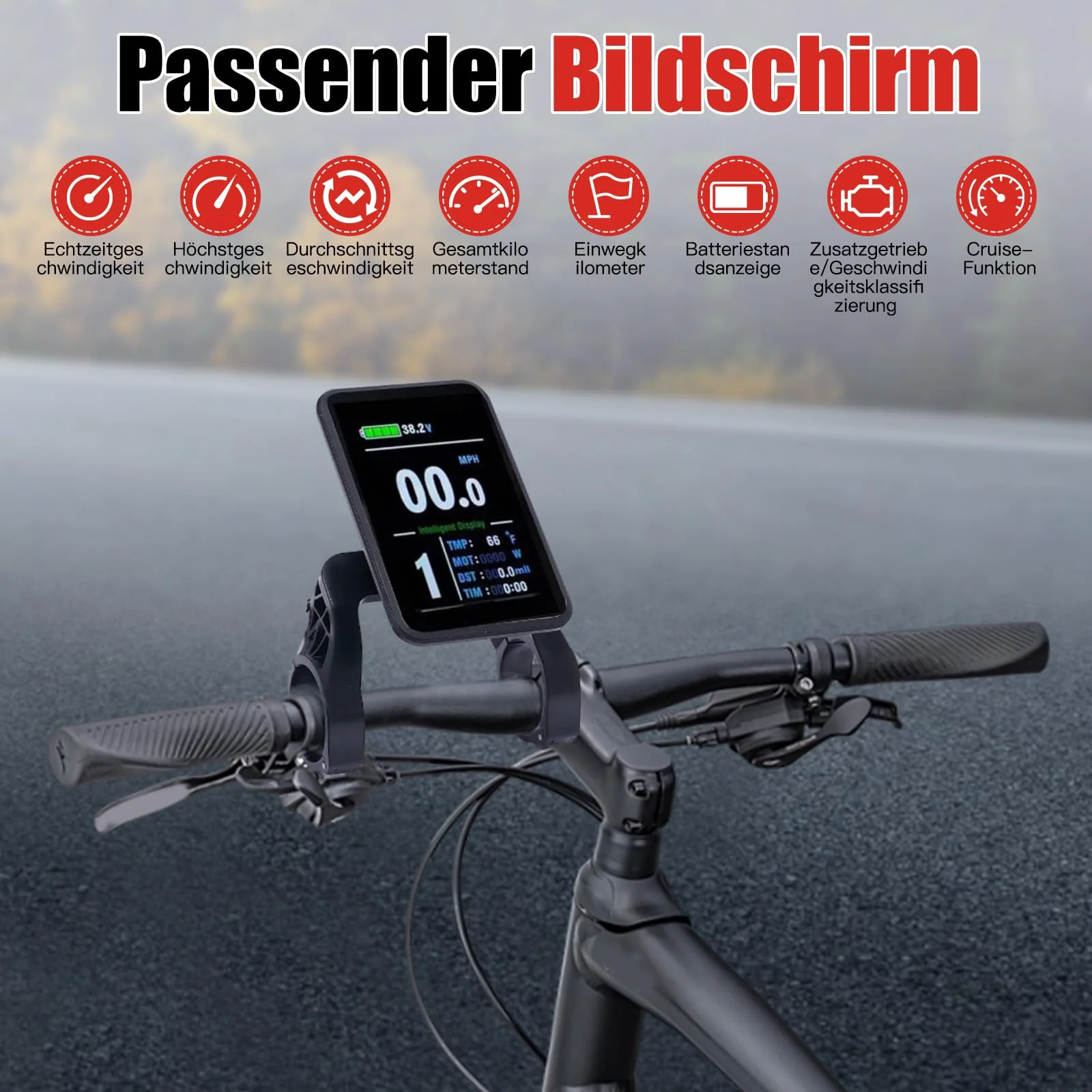 JINPRDAMZ 24 Zoll 500W 36V Ebike Umbausatz mit LCD Display, Frontmotor Fahrrad E-Bike Hub Umbausatz, E-Bike Vorderrad Umbausatz Kit Elektrofahrrad Umbausatz - Image 6