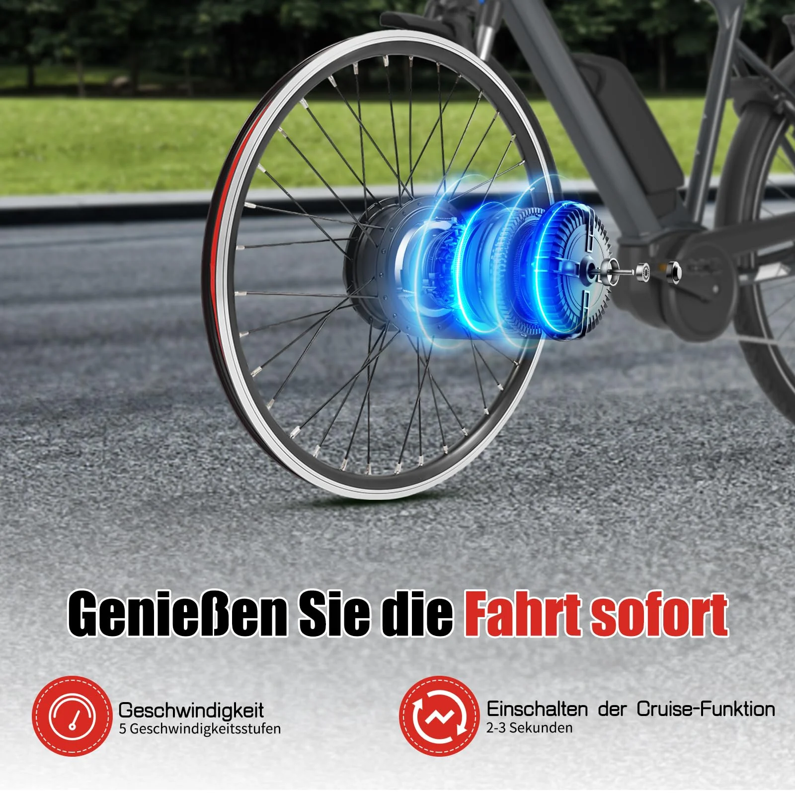 JINPRDAMZ 24 Zoll 500W 36V Ebike Umbausatz mit LCD Display, Frontmotor Fahrrad E-Bike Hub Umbausatz, E-Bike Vorderrad Umbausatz Kit Elektrofahrrad Umbausatz - Image 9