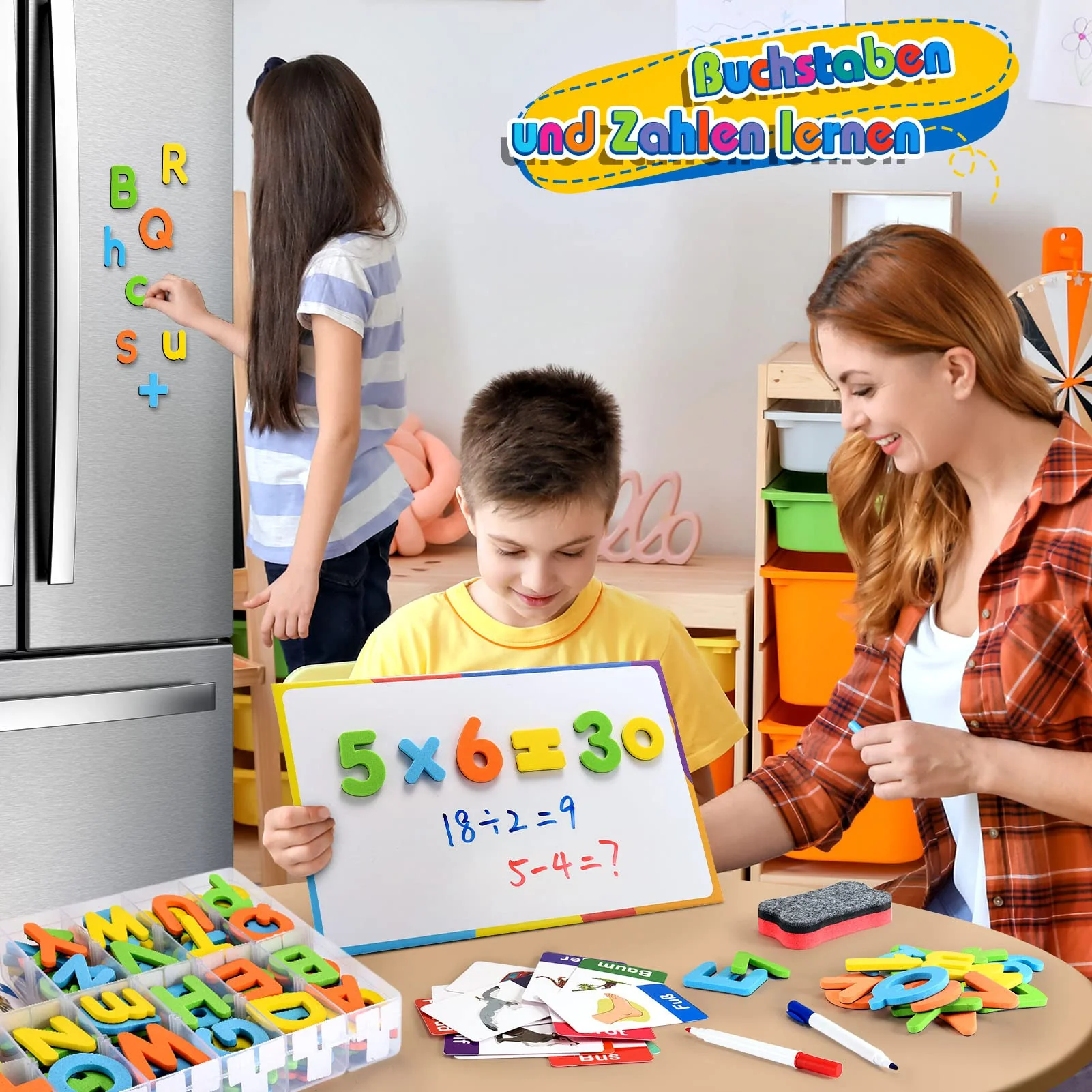 Jinxful Lernspiele ab 3 4 5 6 7 Jahre, Magnetische Buchstaben und Zahlen für Kinder Spielzeug ab 3-7 Jahre Junge Buchstaben Lernen Geschenk Mädchen 3 4 5 6 7 Jahre Montessori Spielzeug (199 Stück) - Image 3