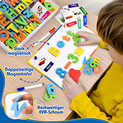 Jinxful Lernspiele ab 3 4 5 6 7 Jahre, Magnetische Buchstaben und Zahlen für Kinder Spielzeug ab 3-7 Jahre Junge Buchstaben Lernen Geschenk Mädchen 3 4 5 6 7 Jahre Montessori Spielzeug (199 Stück) - Image 5