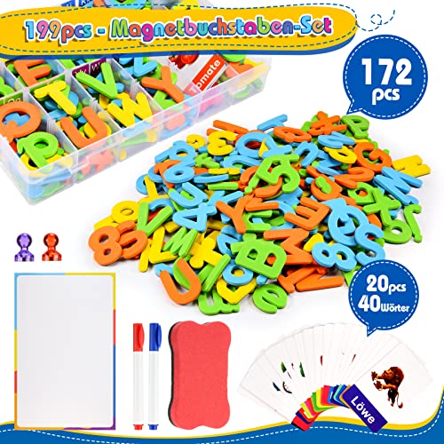 Jinxful Lernspiele ab 3 4 5 6 7 Jahre, Magnetische Buchstaben und Zahlen für Kinder Spielzeug ab 3-7 Jahre Junge Buchstaben Lernen Geschenk Mädchen 3 4 5 6 7 Jahre Montessori Spielzeug (199 Stück) - Image 6