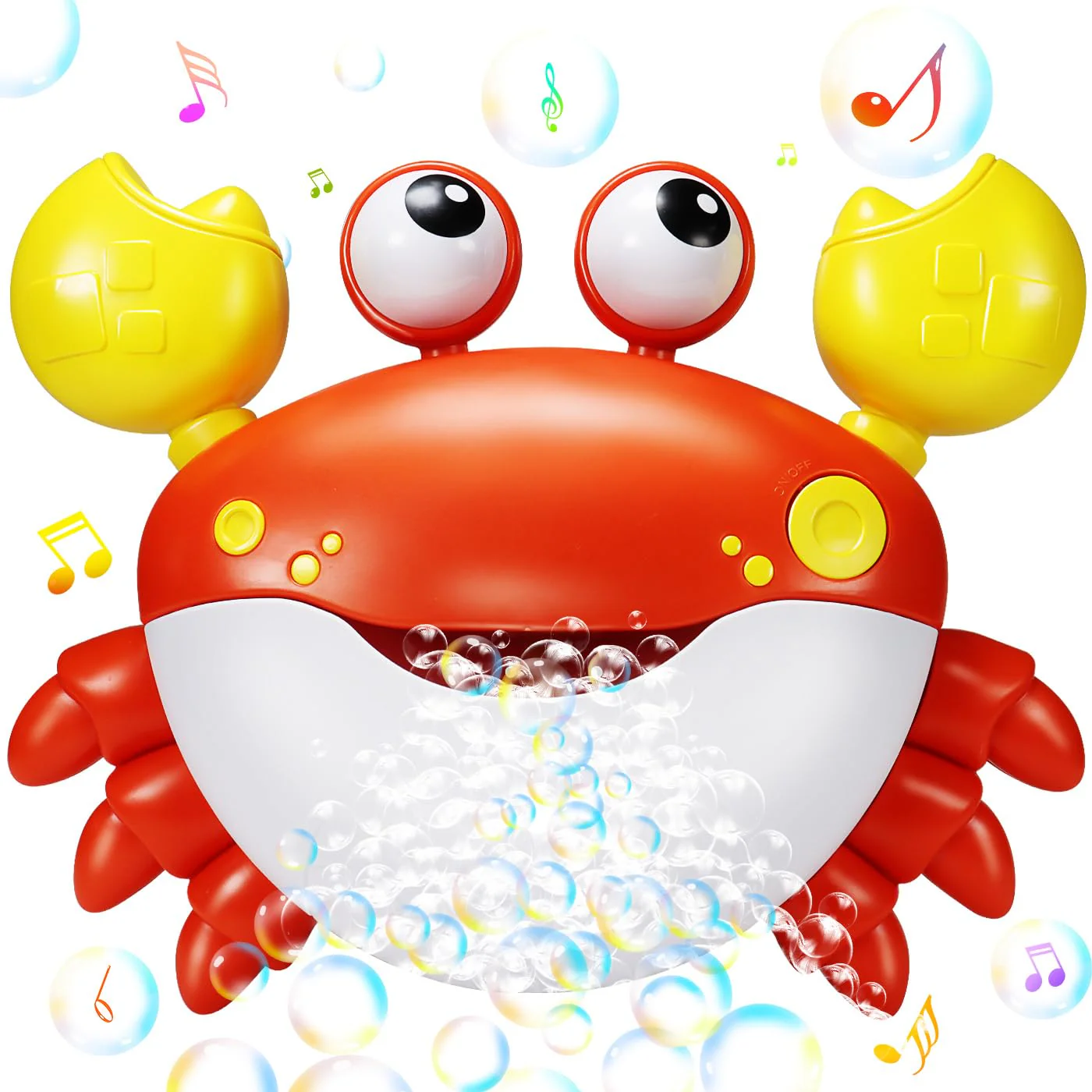 Jiosdo Badewannenspielzeug, Krabbe Badespielzeug Bubble Mit Musik, Badespielzeug Baby ab 1 2 3 4 Jahr, Badewanne Spielzeug Wasserspielzeug Kinder, Geschenke für Jungen und Mädchen (rot)