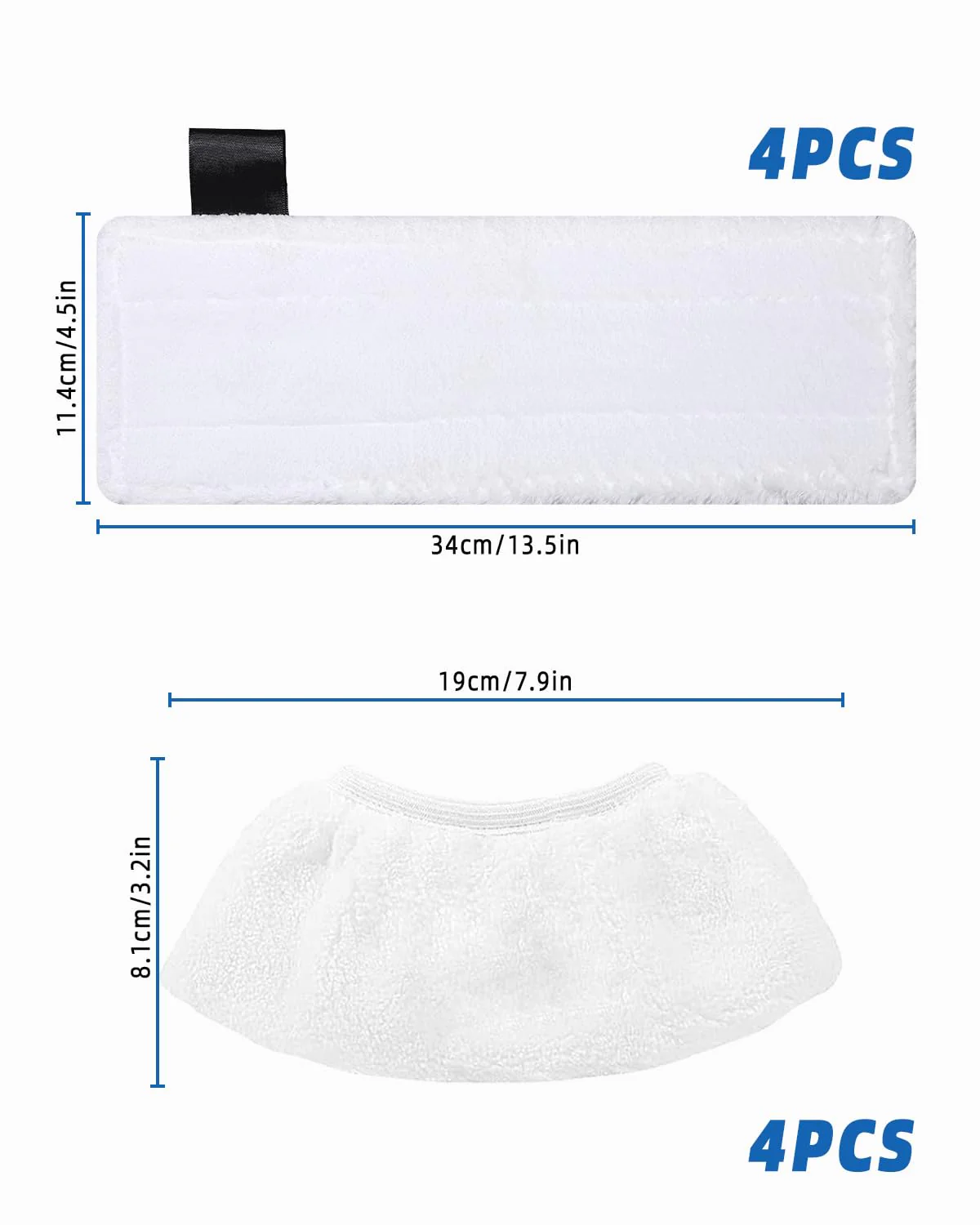 Jissta 8 Mikrofaser-Tuchset Kompatibel mit Kärcher Dampfreiniger EasyFix SC 2, SC 3, SC 4, SC 5, Mikrofaser Überzugsset Zubehör für Kärcher Dampfreiniger(64 Bodentücher+4 Überzüge für Handdüse)