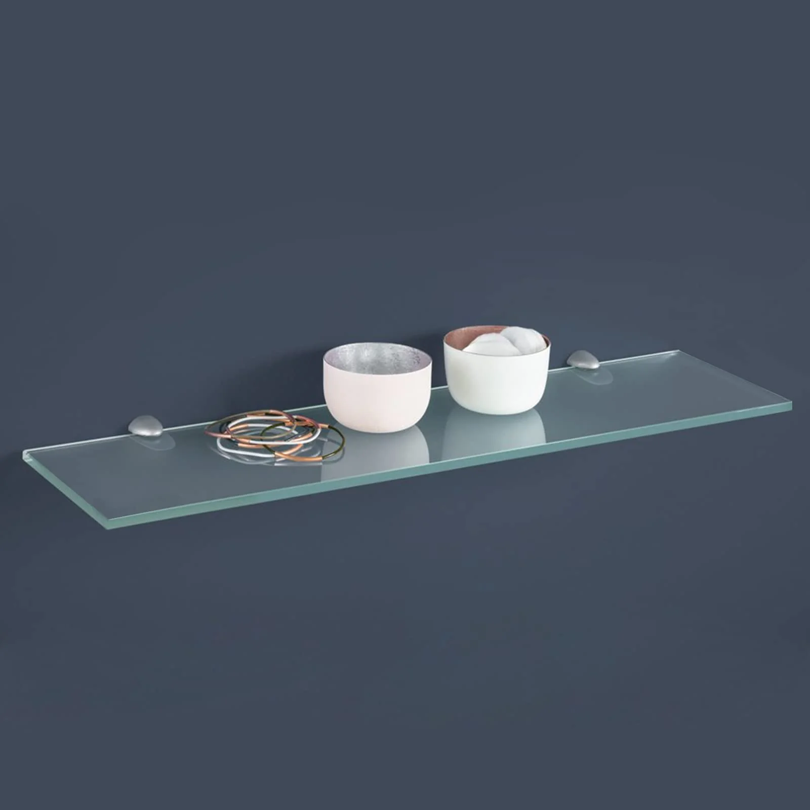Jiubiaz Glasablage Glasregal, Wandregal Mattglas mit 8mm ESG Sicherheitsglas und Halterung, perfekt geeignet als Duschregal/Badablage für Bad, Küchen,Balkon, Verschiedene Größen (50x10x0.8 cm) - Image 4