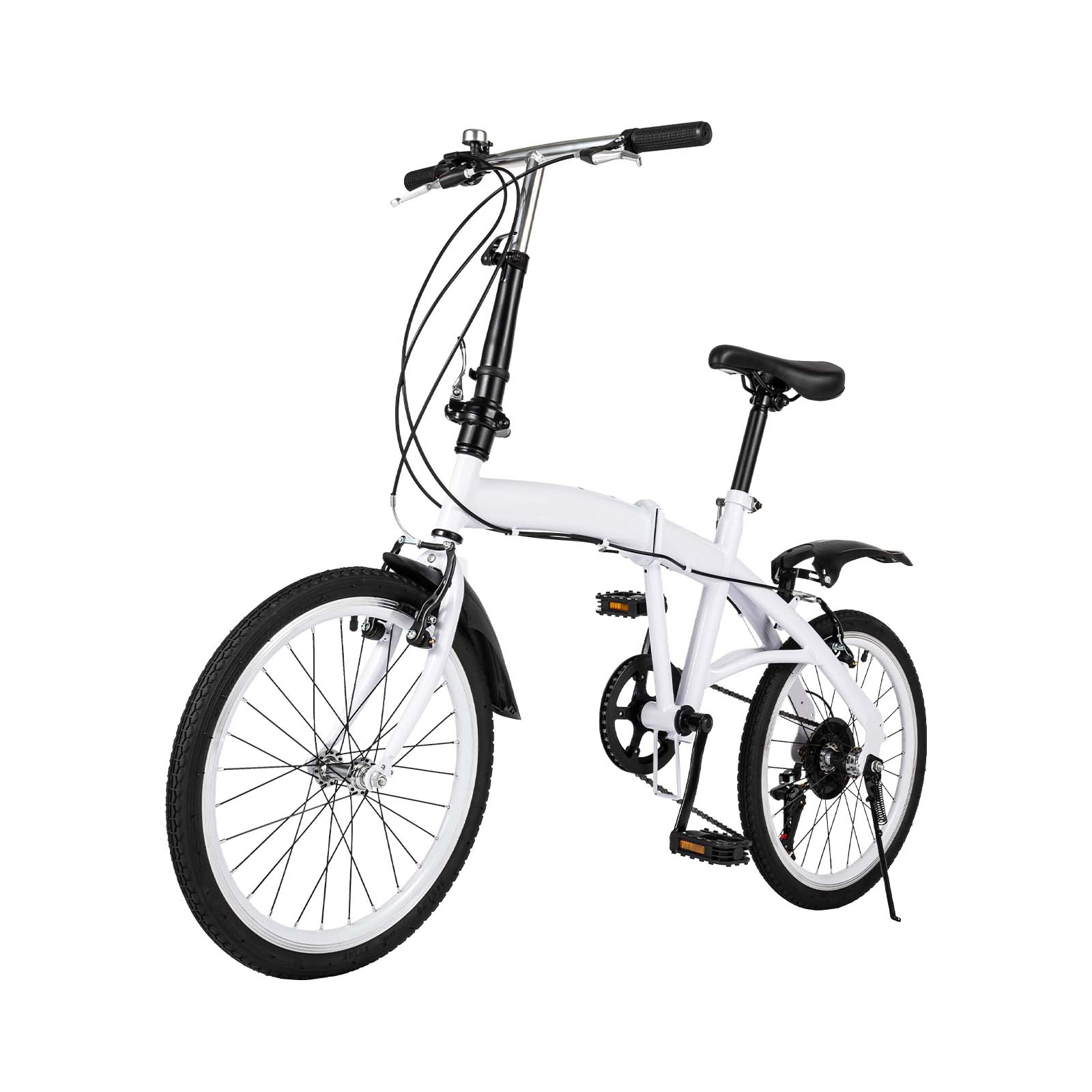 jiumxliu 20 Zoll Faltrad Weiße Faltbare Fahrrad klapprad klappfahrrad Erwachsene 6-Gang Klapprad für Kinder und Erwachsene geeignet 20 Zoll radräder 90 kg max tragkraft - Image 8