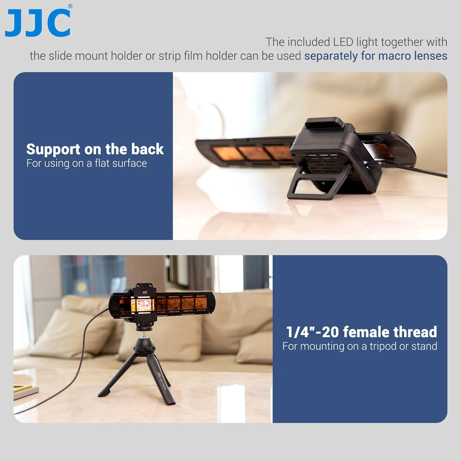 JJC 35mm Film Negativ Scanner, Film Digitalisierungsadapter Mit LED Beleuchtungsset, Dia und Filmhalter Zum Kopieren von Negativfilmen, Zubehör für Film und Dia Scanner - Image 4