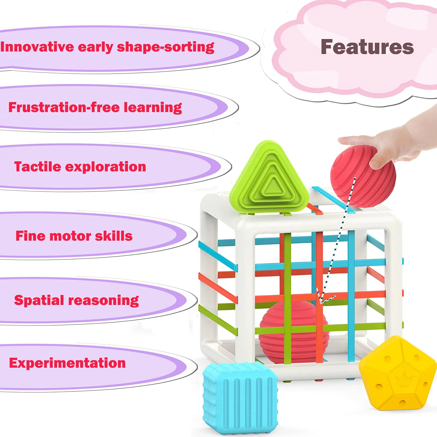 JKGIFTS Spielzeug ab 1 Jahr,Montessori Spielzeug ab 1-3 Jahre Baby Spielzeug Kinder Spielzeug Lernspiele ab 1 2 3 Jahre Geschenke Mädchen Junge 1-3 Jahre - Image 5