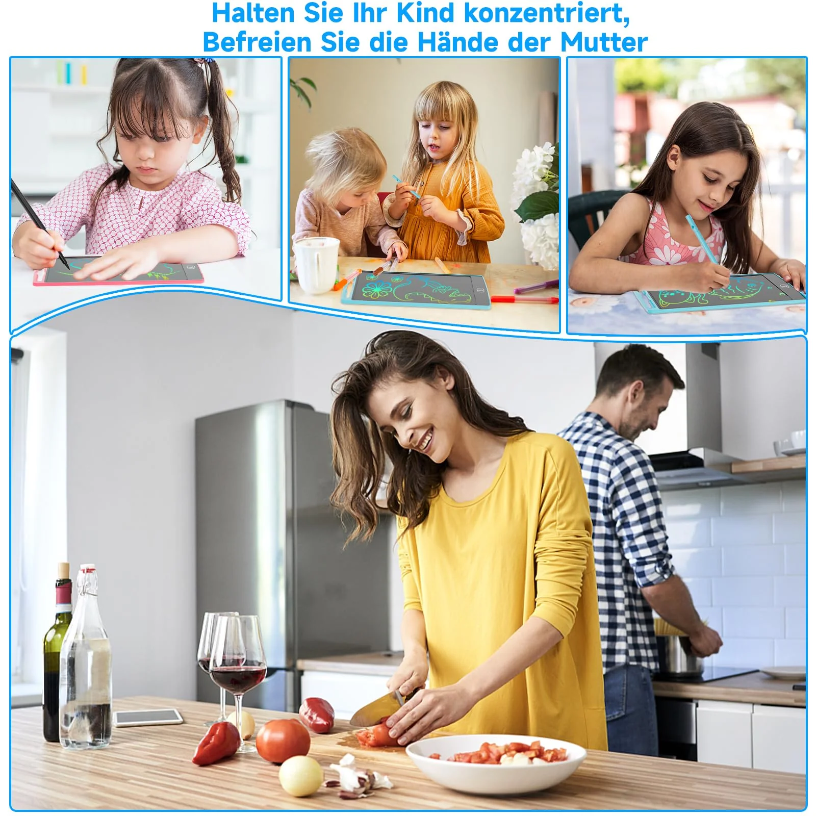 JOEAIS LCD Schreibtafel 2er-Pack, 8,5 Zoll Drawing Tablet mit Stylus Lanyard, Beschäftigung Digital Notepad für Kinder im Flugzeug, Zeichentafel für Jungen und Mädchen (Rosa+Blau) - Image 5