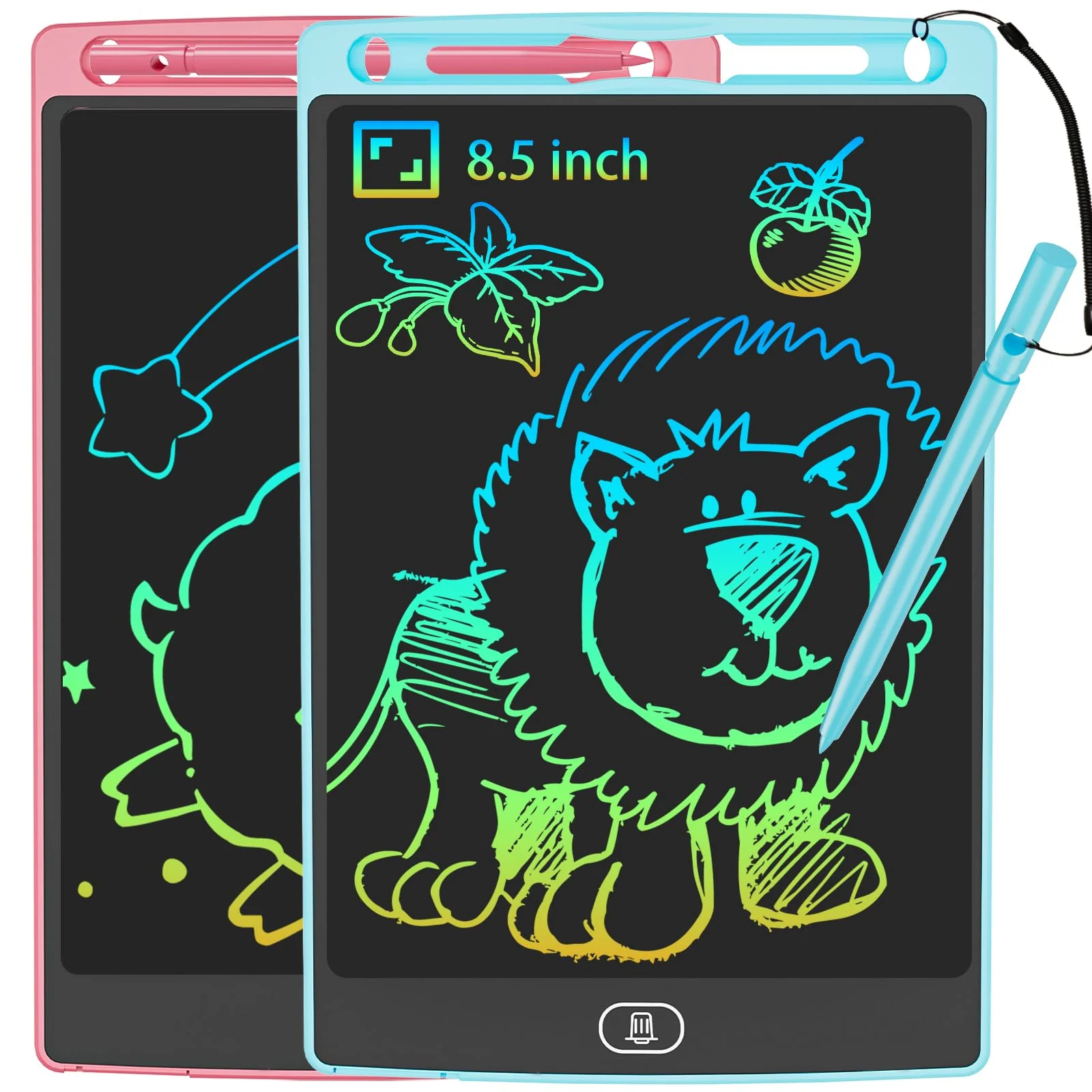 JOEAIS LCD Schreibtafel 2er-Pack, 8,5 Zoll Drawing Tablet mit Stylus Lanyard, Beschäftigung Digital Notepad für Kinder im Flugzeug, Zeichentafel für Jungen und Mädchen (Rosa+Blau) - Image 6