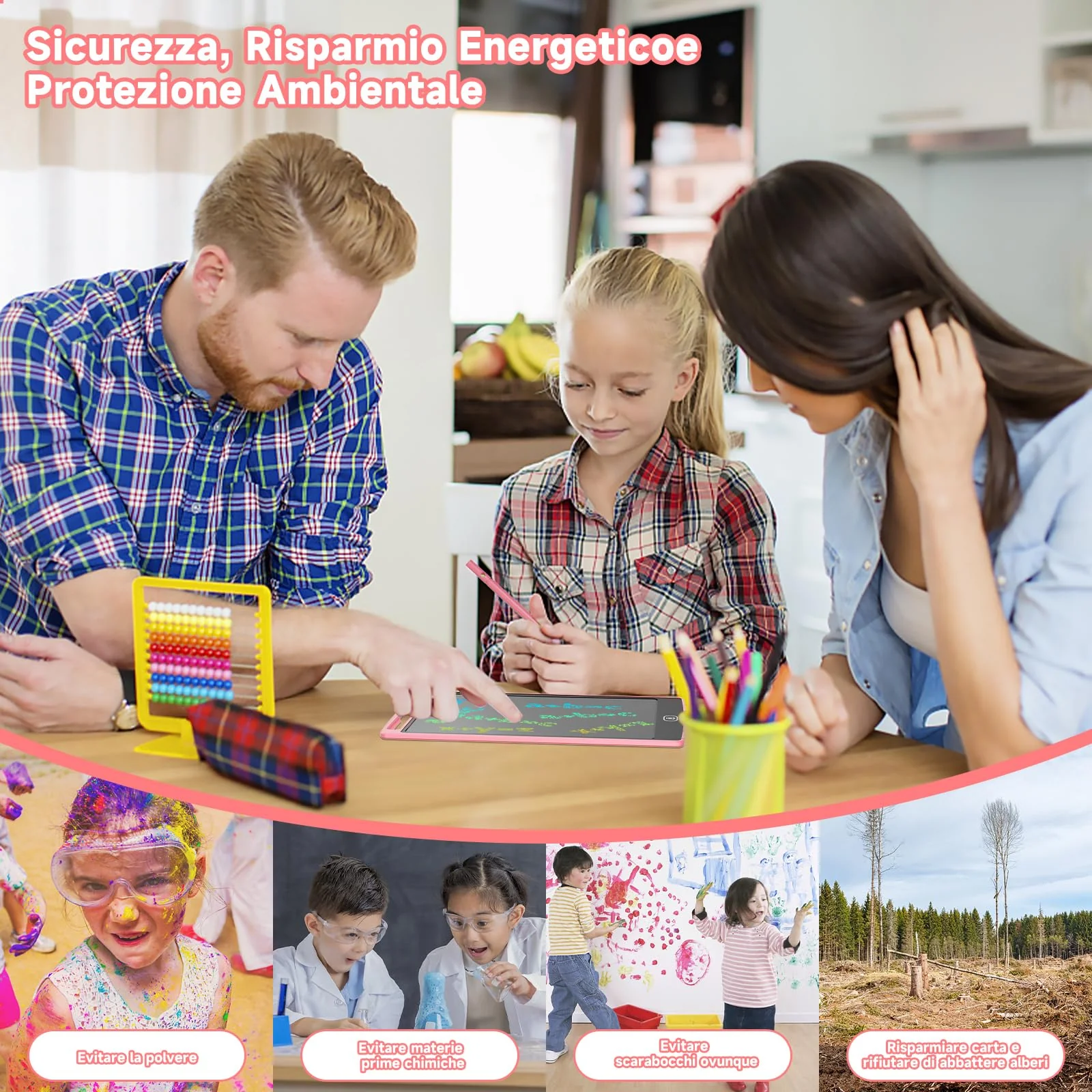JOEAIS LCD Schreibtafel 8,5 Zoll für Kinder, Tragbares Zeichenbrett-Grafiktablett zum Handschreiben, Kritzeln und Zeichnen, Perfektes Spielzeug-Geschenk für Jungen und Mädchen (Rosa) - Image 4