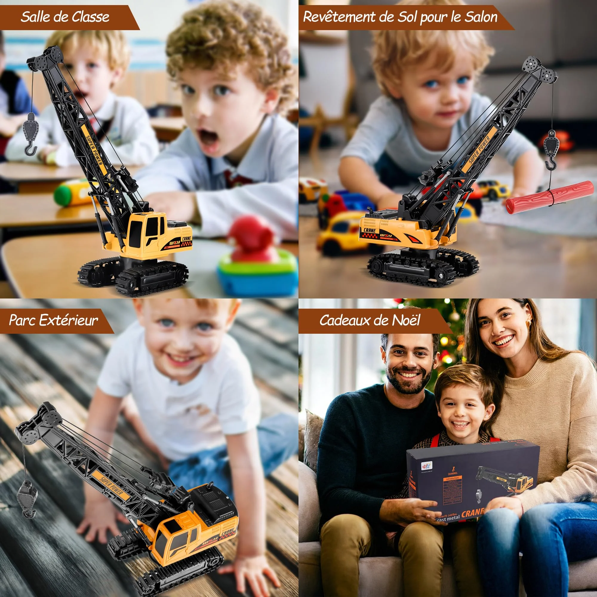 Joellfuner Kran Spielzeug, 2,4G Kran Ferngesteuert mit Lichtern und Geräuschen Realistischer, Großer RC Kranspielzeug mit 12PCS Miniaturmodelle, Geschenk für Jungen und Mädchen (Standard) - Image 2