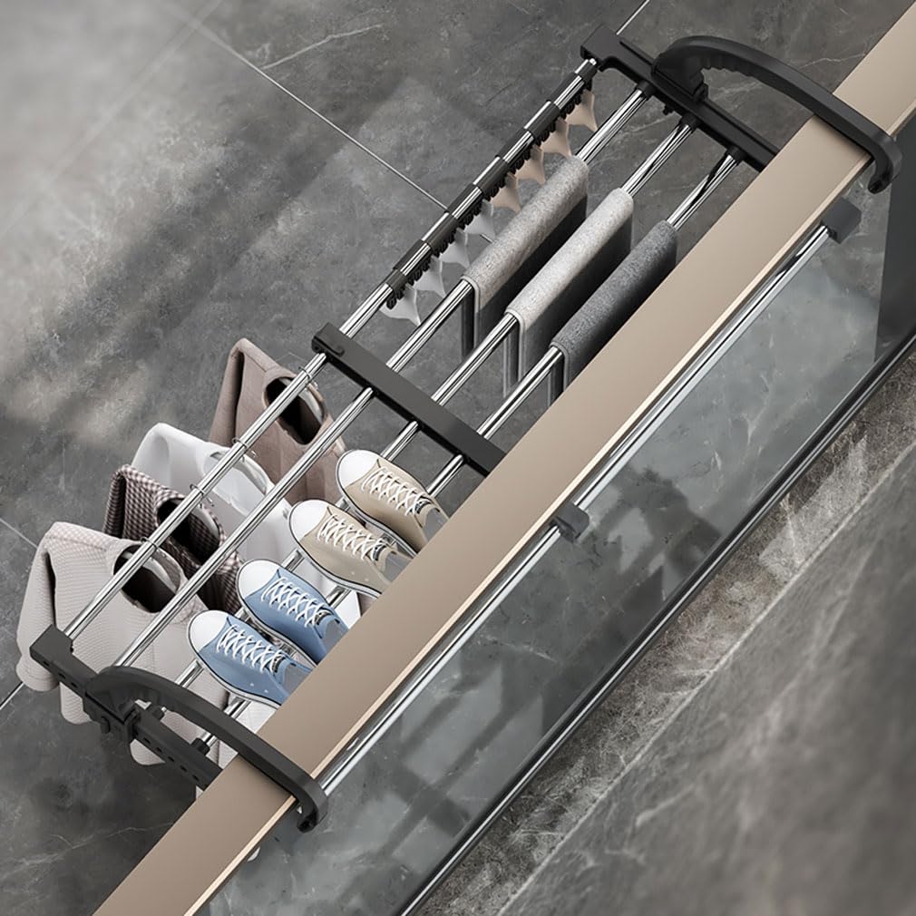 johgee 64-110cm heizkörper Wäscheständer heizkörpertrockner wäscheständer Balkon, ausziehbar wäschetrockner, 6.6m Trockenleinenlänge multifunktional wäscheständer Turm Wäscheständer balkongeländer - Image 3
