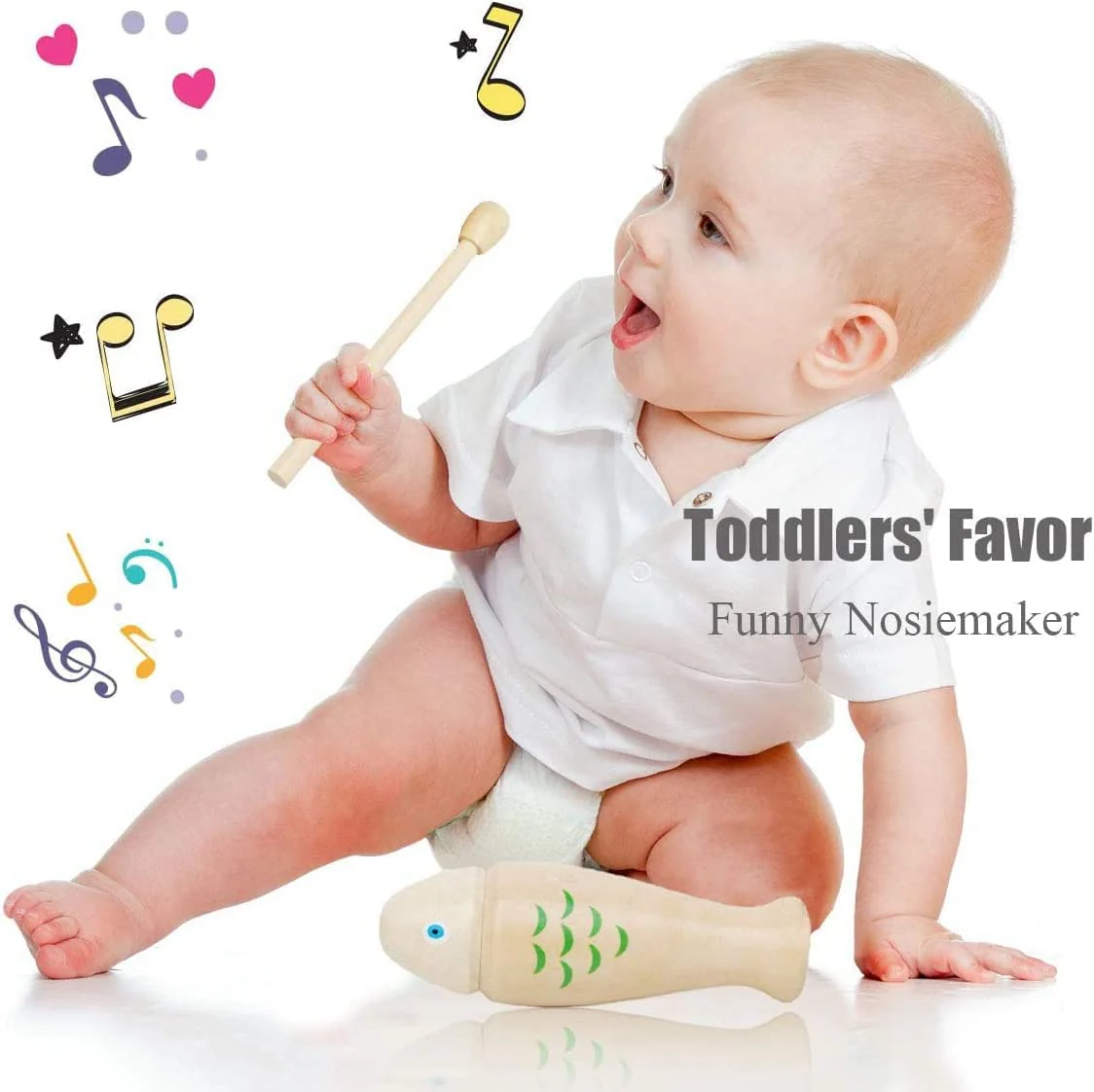 Johgee Musikinstrumente Set für Kinder, Kinderspielzeug ab 3 Jahre, Holz Percussion Set Schlagzeug Schlagwerk Rhythm Toys Musik Kinderspielzeug - Image 5