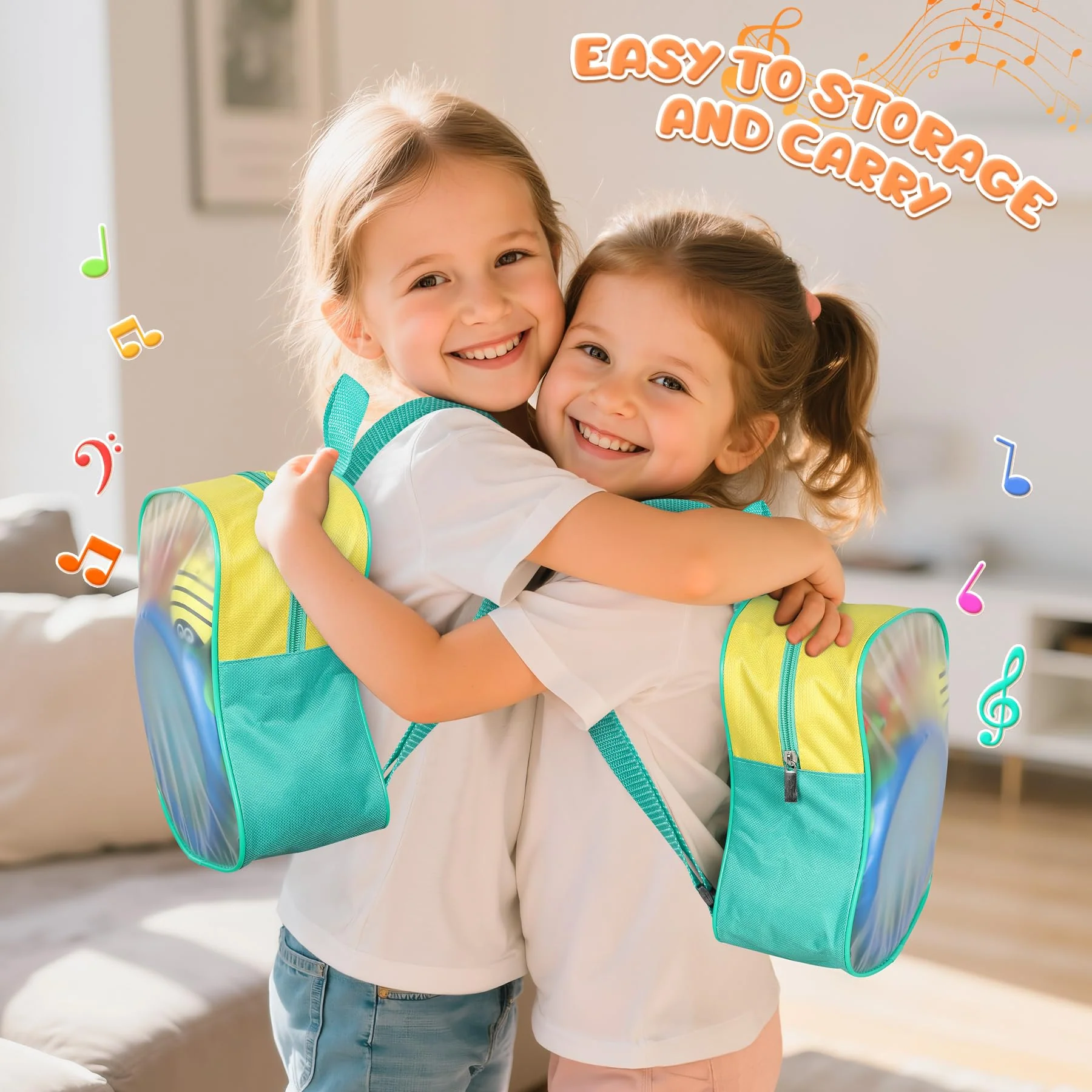 Jojoin Musikinstrumente für Kinder ab 3 Jahre - 24 Stück Instruments Percussion Holzspielzeug - Baby Kinder Montessori Spielzeug - Xylophon Trommel Kinderspielzeug Geschenke für Kleinkinder - Image 5