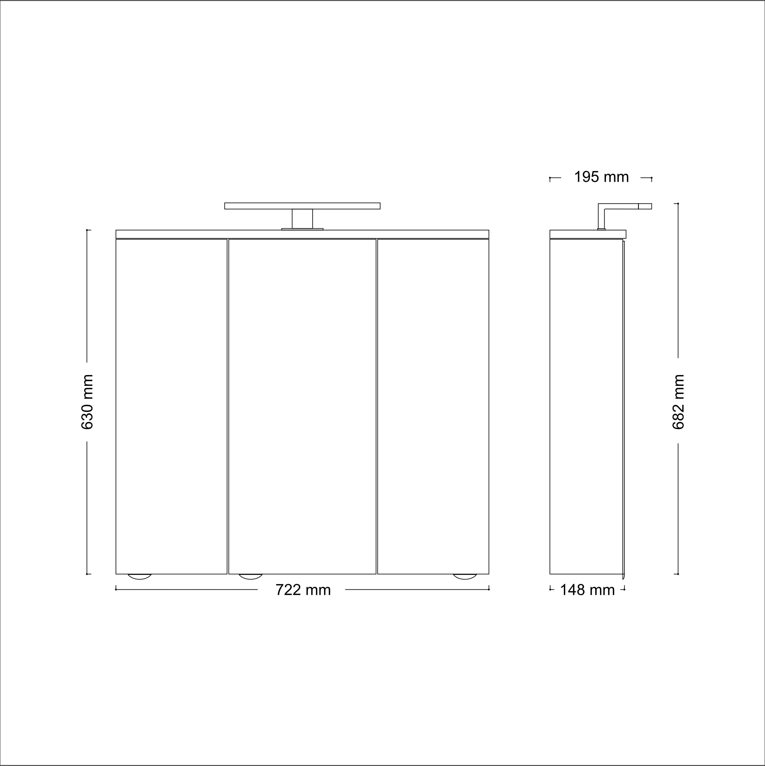 Jokey Spiegelschrank Arda mit LED Beleuchtung 72,2 cm breit, Badezimmer Spiegelschrank aus MDF, inkl. Steckdose | Weiß - Image 5