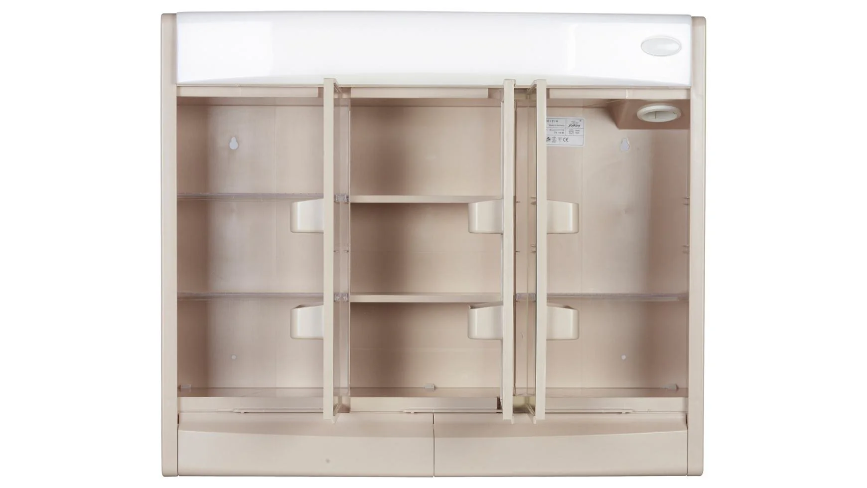 Jokey Spiegelschrank Saphir mit LED Beleuchtung 60 cm breit, Kunststoff Spiegelschrank in Bahamabeige, inkl. Steckdose - Image 2