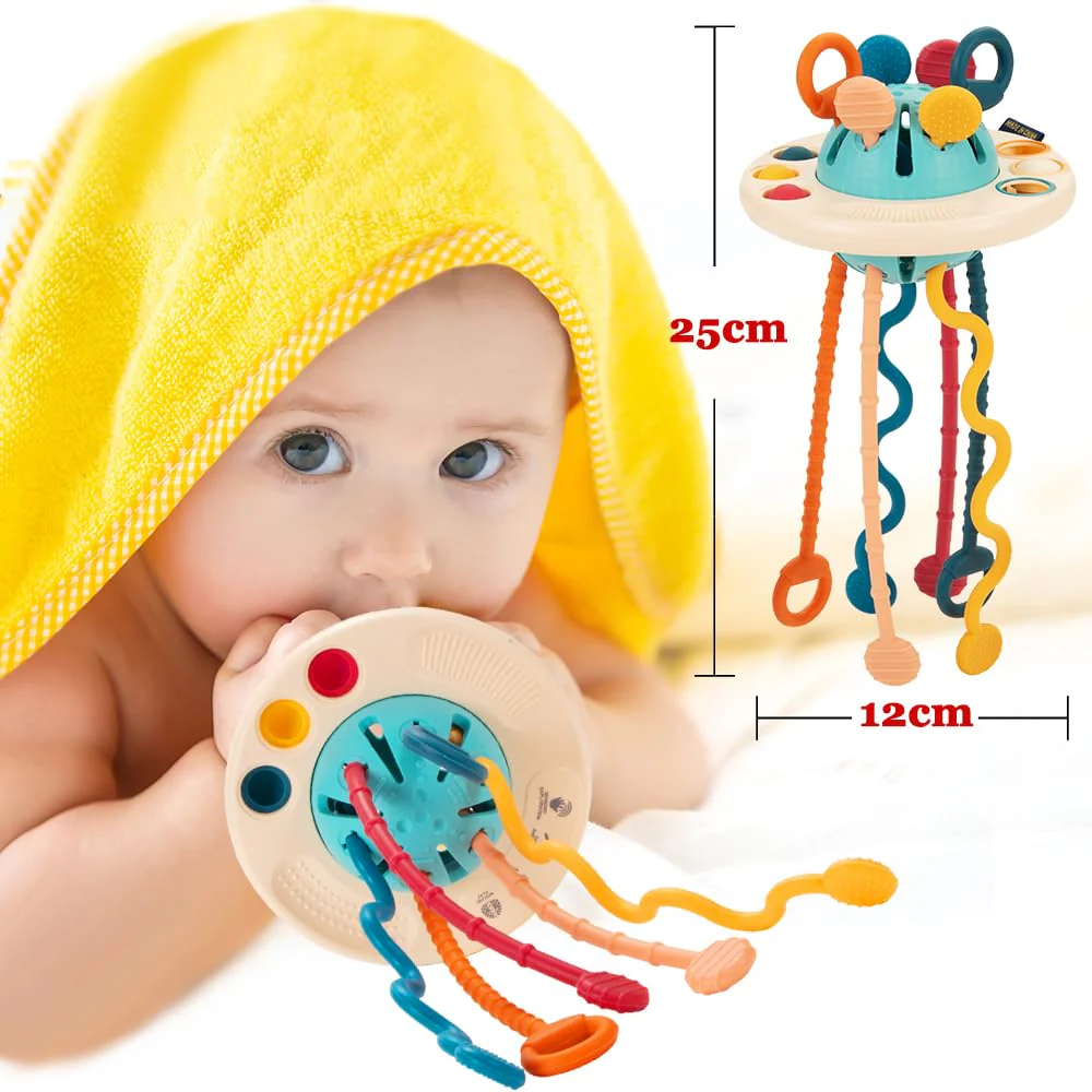 Jokooan Montessori Spielzeug für Babys, Spielzeug ab 1 Jahr Baby Spielzeug Motorikspielzeug Multisensorisches für Babys, Silikon Zugschnur Kleinkindspielzeug Geschenk für Kleinkinder - Image 2