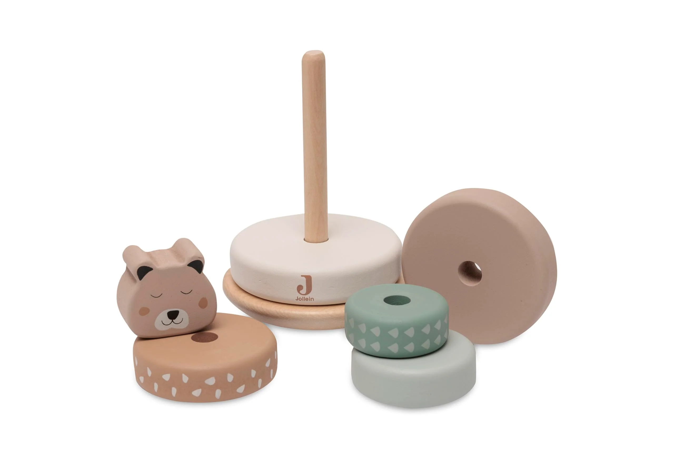 Jollein Holz-Stapelturm mit Ringen - Jungle Jambo - 5 Stapelringe - Ab 1 Jahr - 100% FSC Zertifiziert - Gepard - Image 6