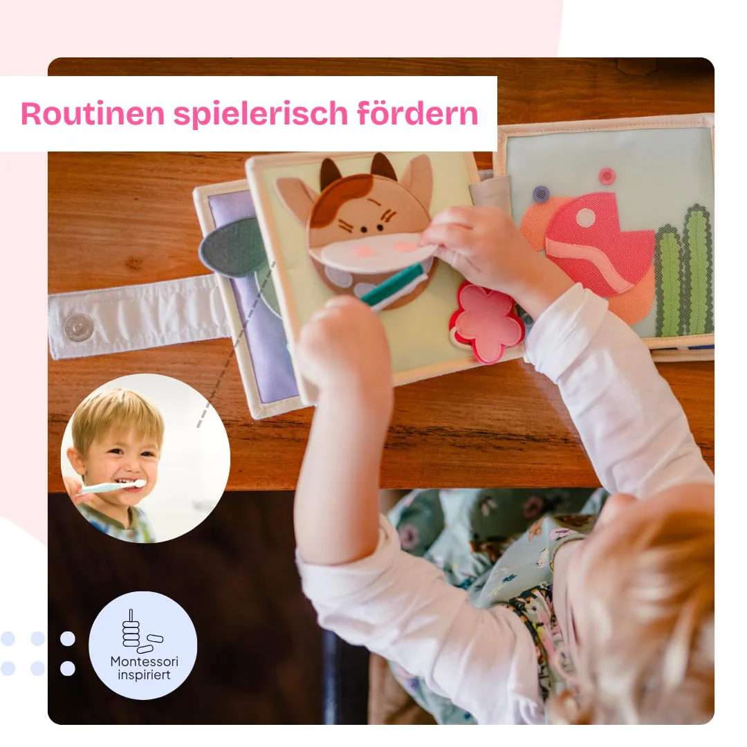 Jolly Designs – Mini Quiet Book Magischer Vogel – Montessori Spielzeug ab 18 Monaten – Motorik & Kreativität fördern – Busy Book aus Filz – Handgefertigtes Filzbuch – Perfekt für unterwegs & Reisen - Image 6