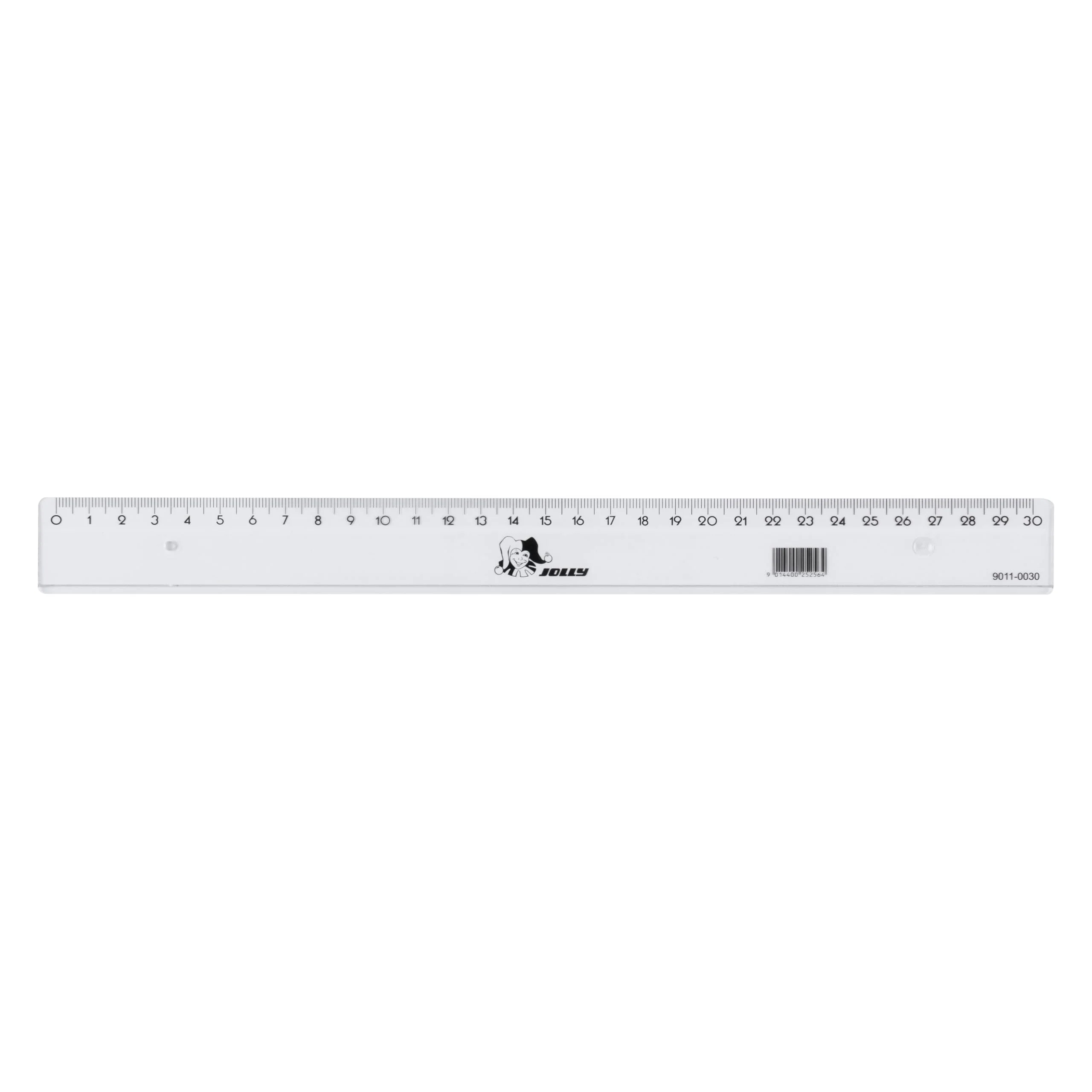 JOLLY Standard-Lineal, 30 cm, transparent, stabil, aus Kunststoff, für Schule, Rechnen, Zeichnen, Schreiben, ideal für Geometrie, Unterricht, Basteln