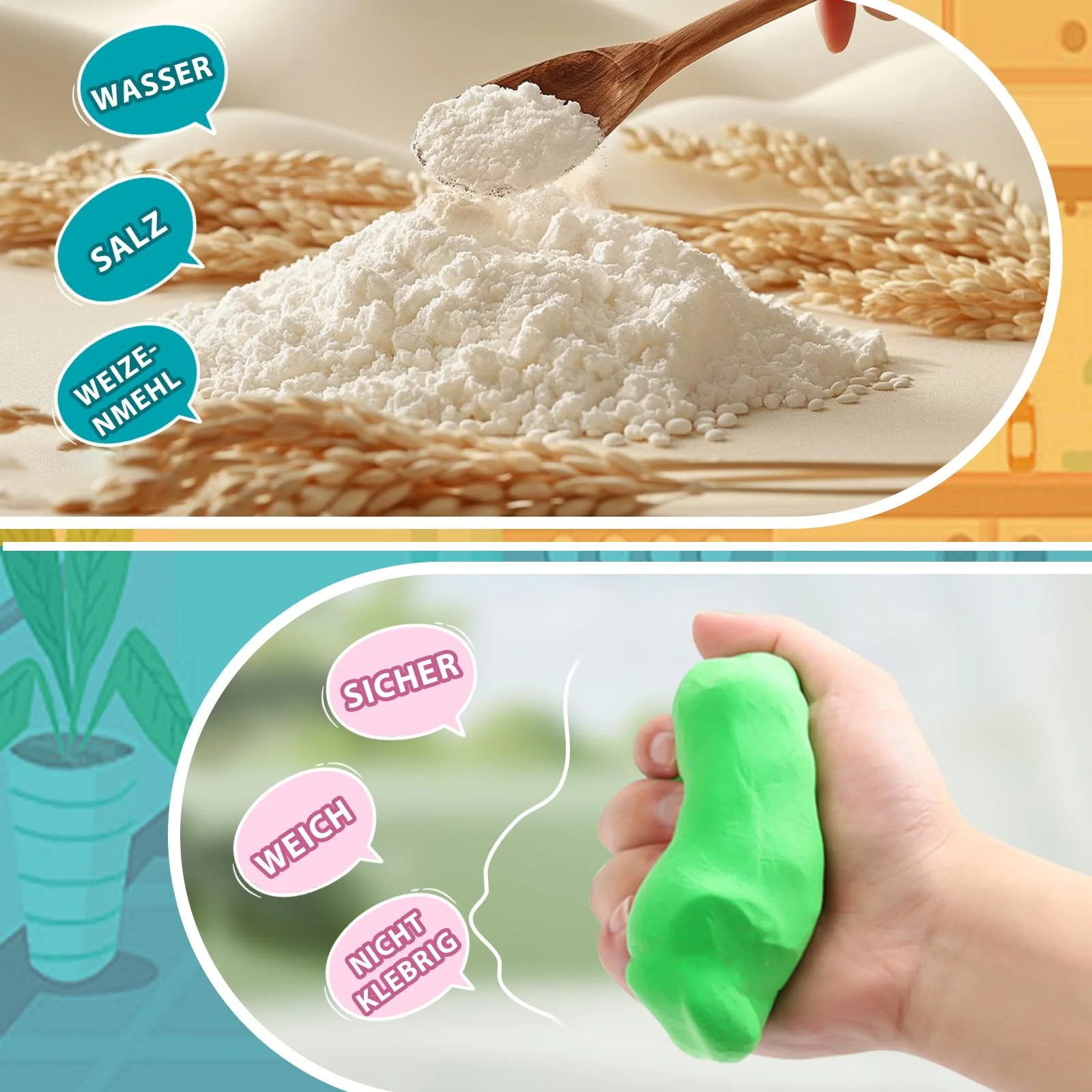 JONRRYIN Knete Set für Kinder, 102 Stück Knete Zubehör Knetwerkzeug mit 36 Modelliermasse, Kreatives Playdoh Knete Kinder Eismaschine Nudelmaschine Spielset Geschenk Mädchen & Junge - Image 7