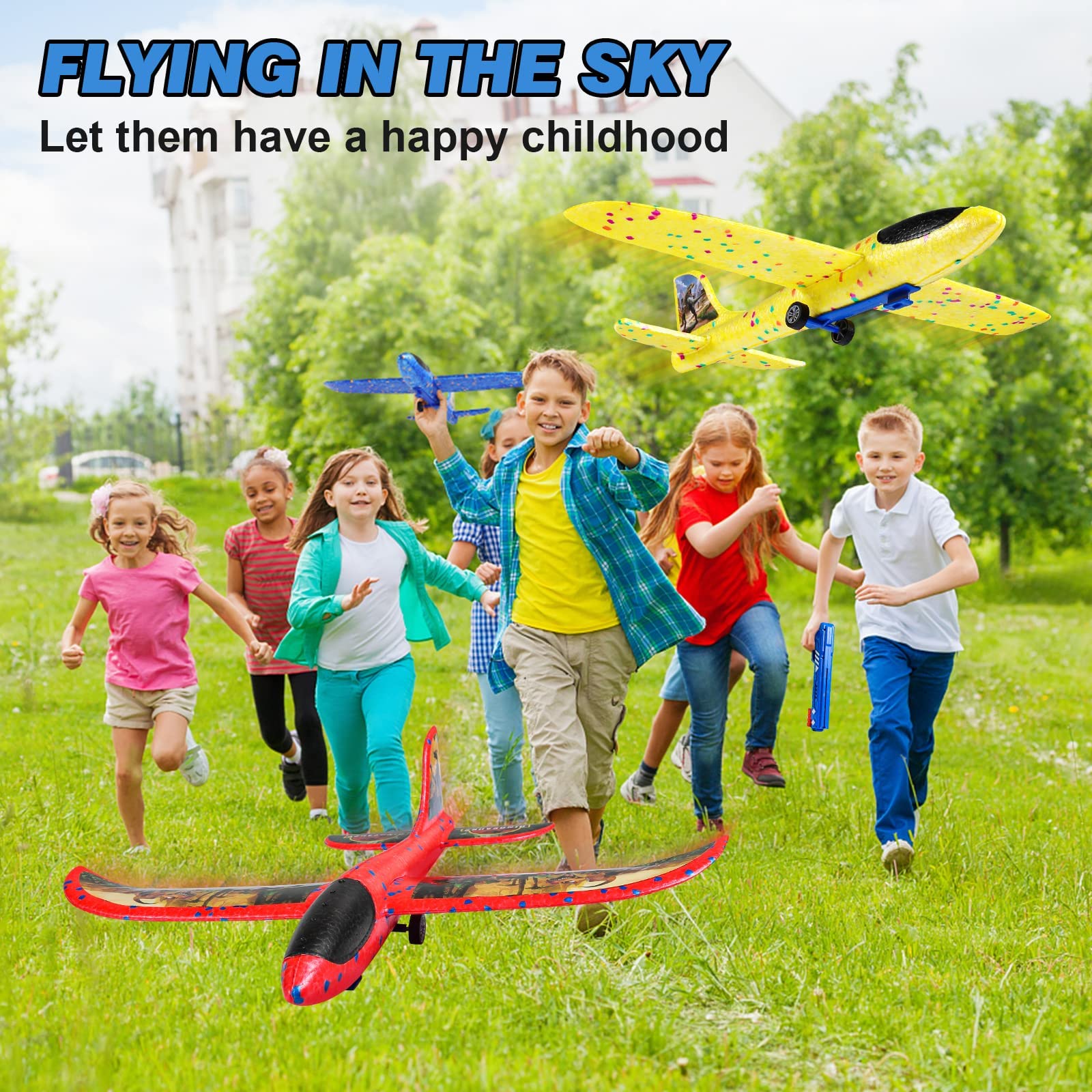 Joozmui Flugzeug Spielzeug für Draußen, Outdoor Spielzeug ab 3 4 5 6 7 8 Jahre Junge Outdoor Spiele für Kinder Styroporflieger Kinder Geschenk Junge 3-8 Jahre Garten Kinderspielzeug - Image 7